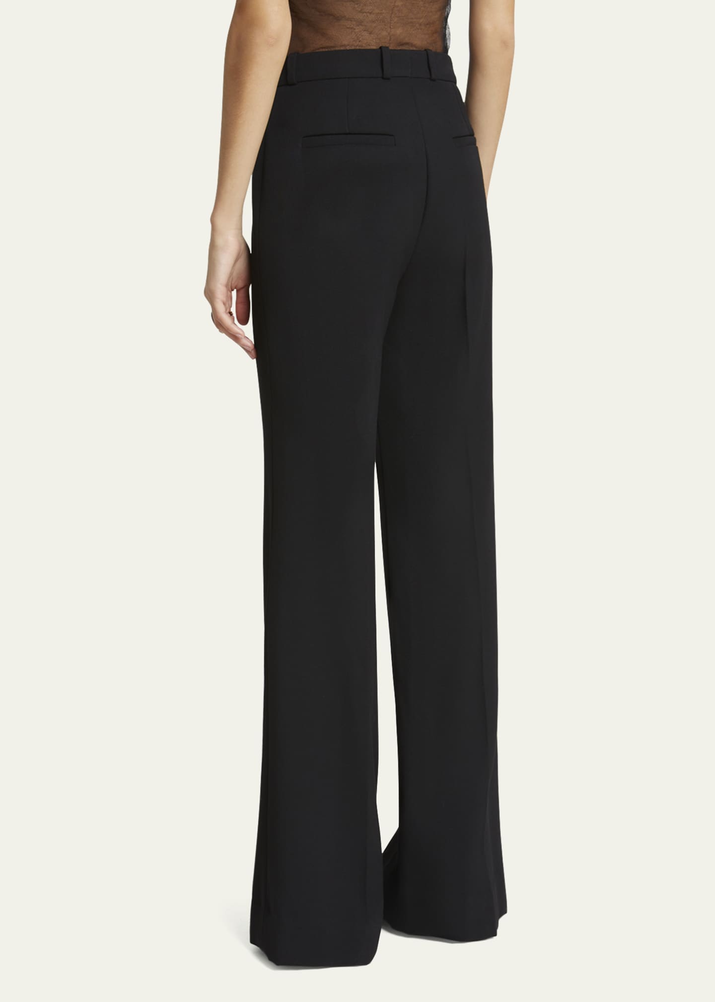 Chloe High Waist Flared Wool Pants Image 3 of 5