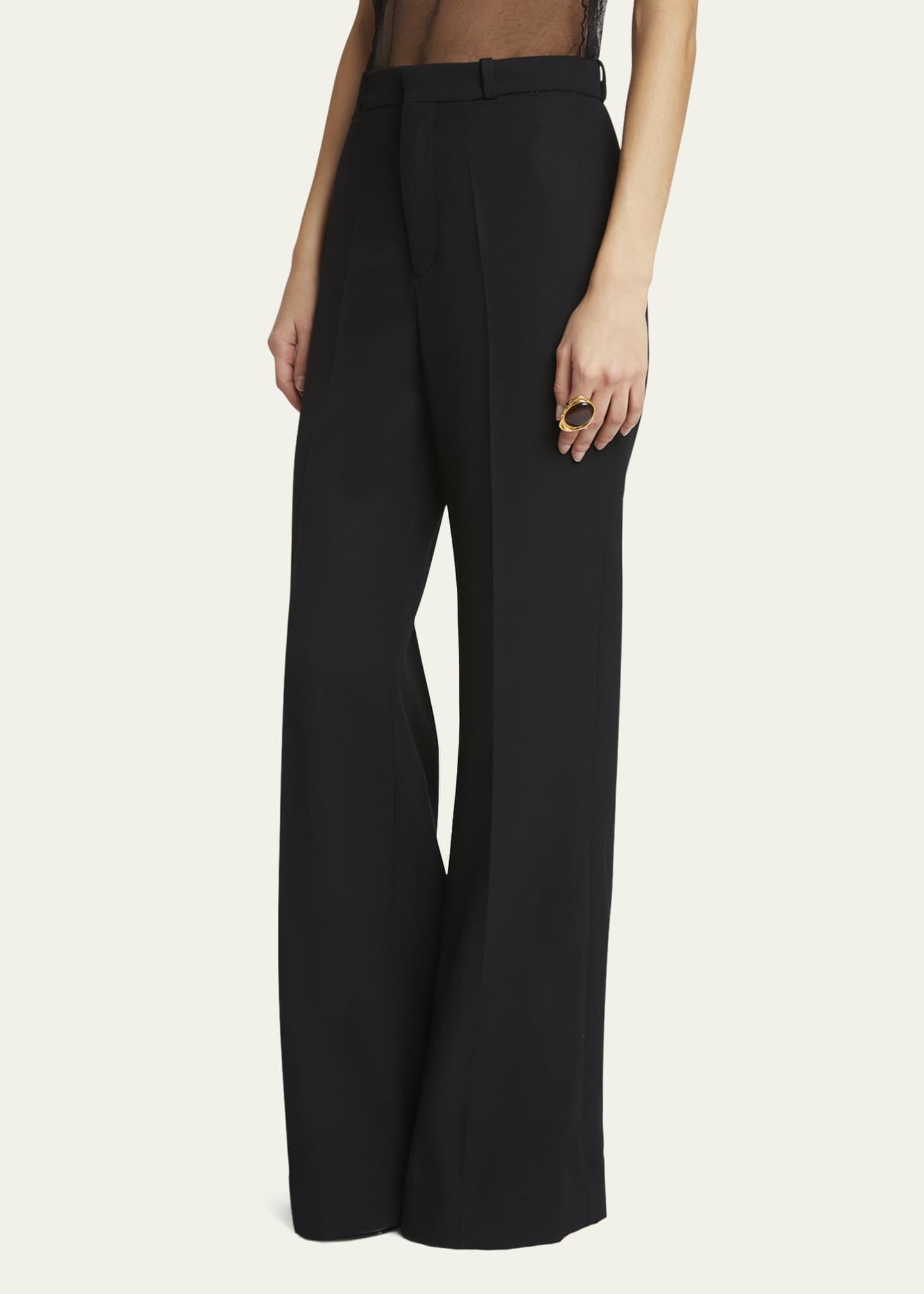Chloe High Waist Flared Wool Pants Image 4 of 5