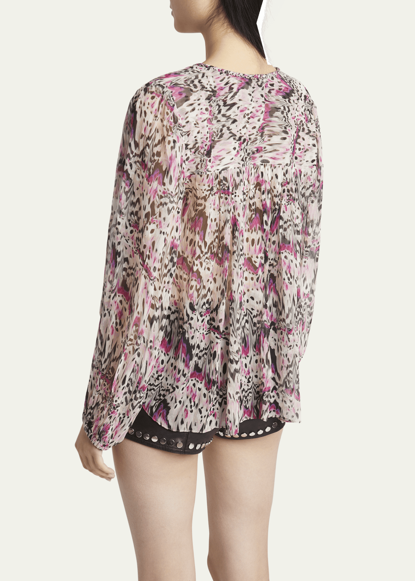 Isabel Marant Ametissa Printed Drawcord Silk Top Image 3 of 5