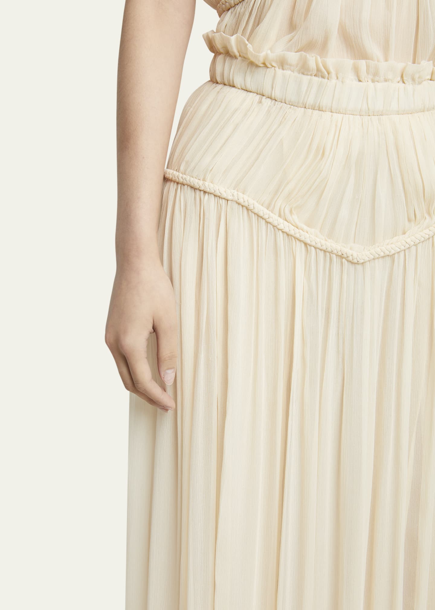 スカート Isabel Marant 'Rolande' skirt ISABEL MARANT Rolande braided gathered silk-crepon maxi