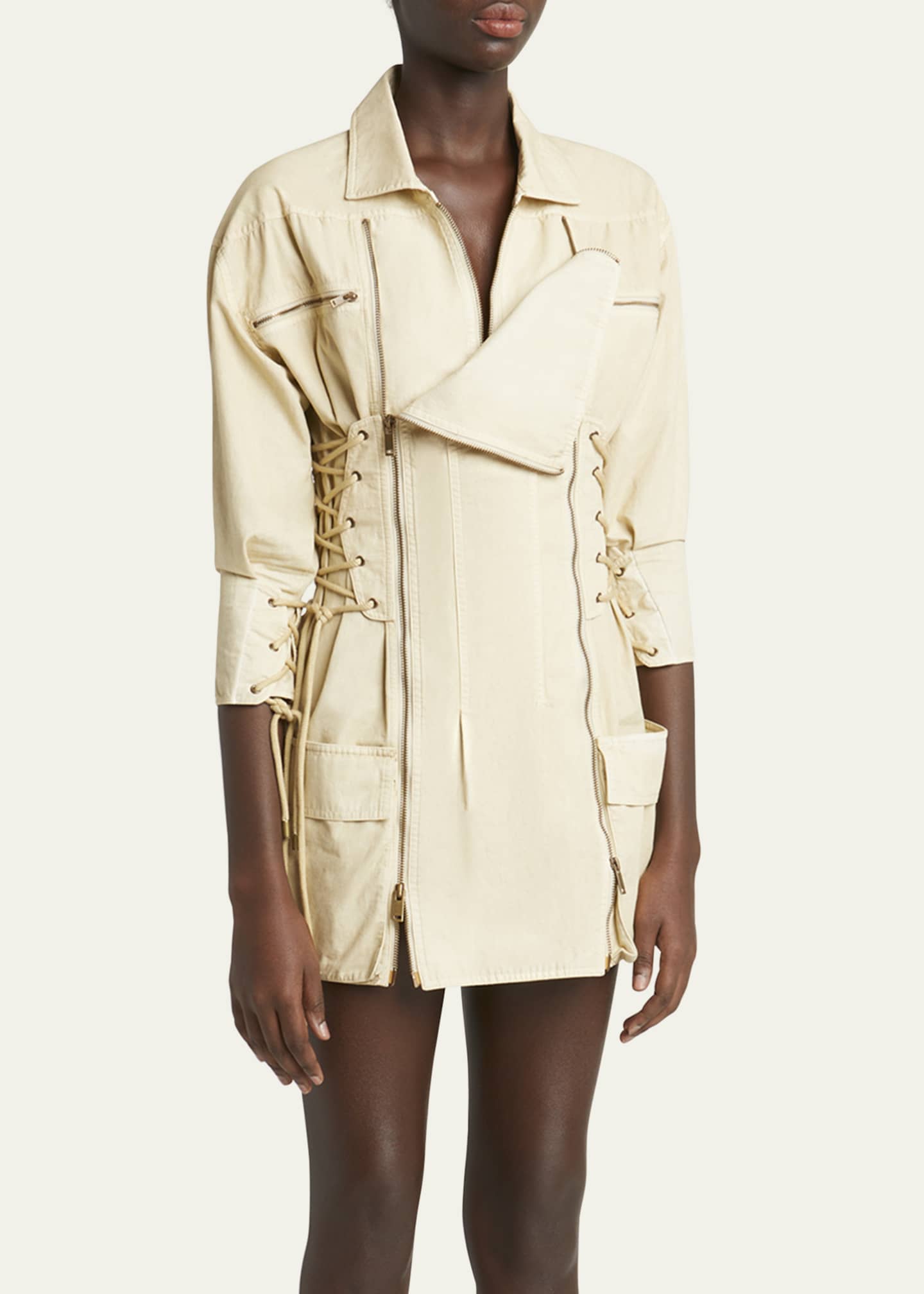 Isabel Marant Izarra Corset-Like Lace Up Mini Dress Image 4 of 5