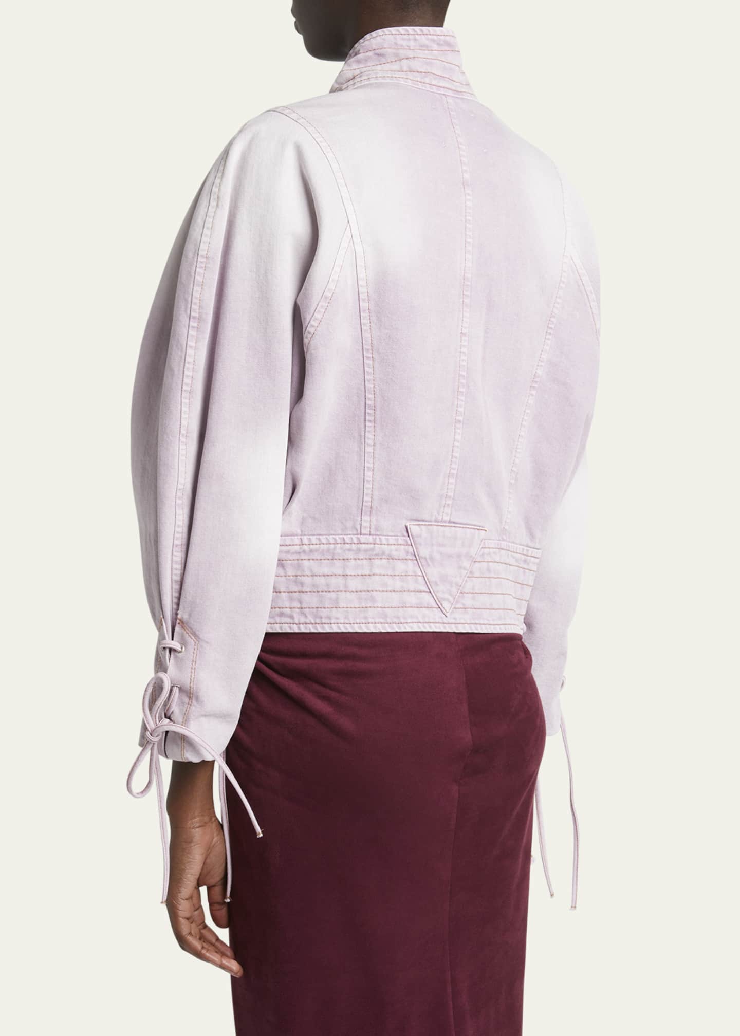 Isabel Marant Edina Asymmetric-Zip Denim Jacket Image 3 of 5