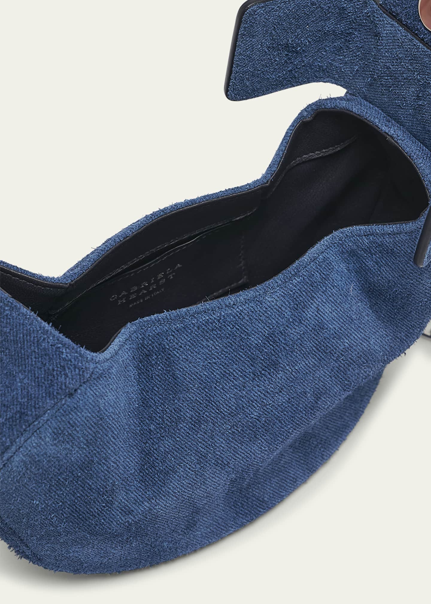Gabriela Hearst Demi Denim Suede Top-Handle Bag Image 4 of 6