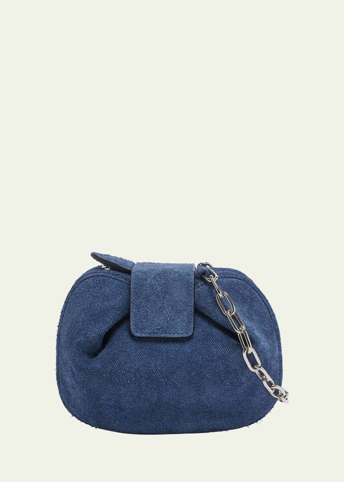 Gabriela Hearst Demi Denim Suede Top-Handle Bag Image 1 of 6
