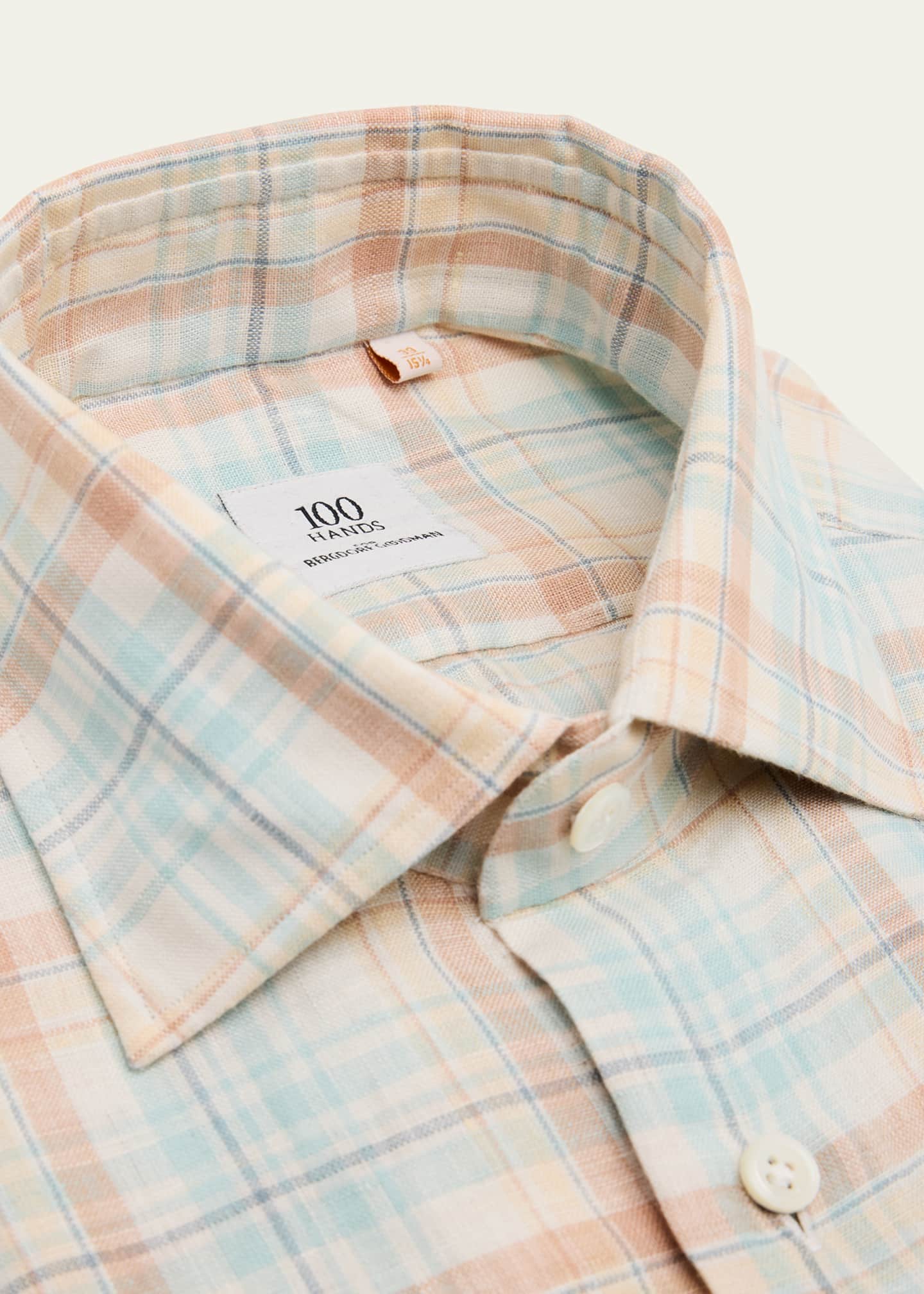 100Hands Men's Linen Vintage Check Sport Shirt Image 2 of 2