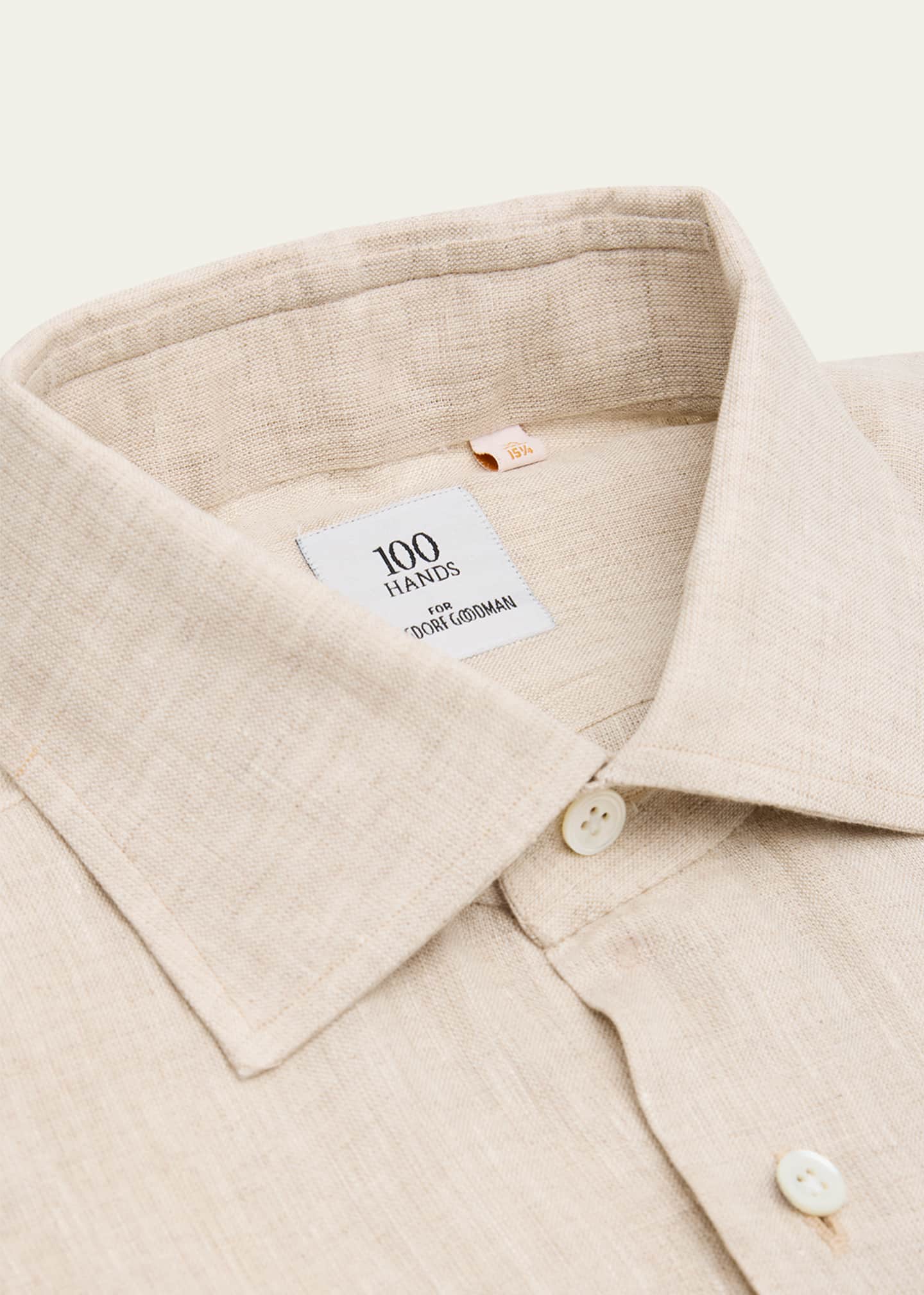 100Hands Men's Linen Spread-Collar Dress Shirt Image 2 of 2