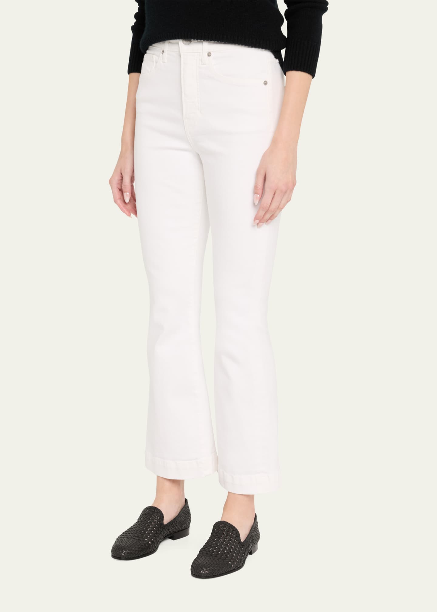 Veronica Beard Carson High-Rise Ankle Flare Jeans Image 4 of 5