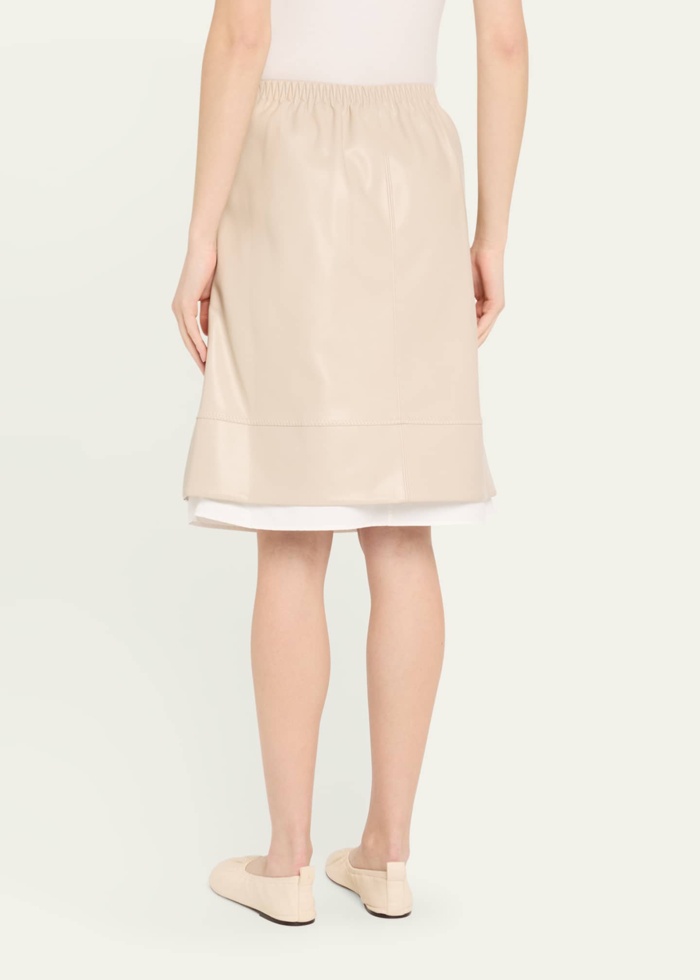 SIMKHAI Aubria Layered Faux Leather Skirt Image 3 of 5