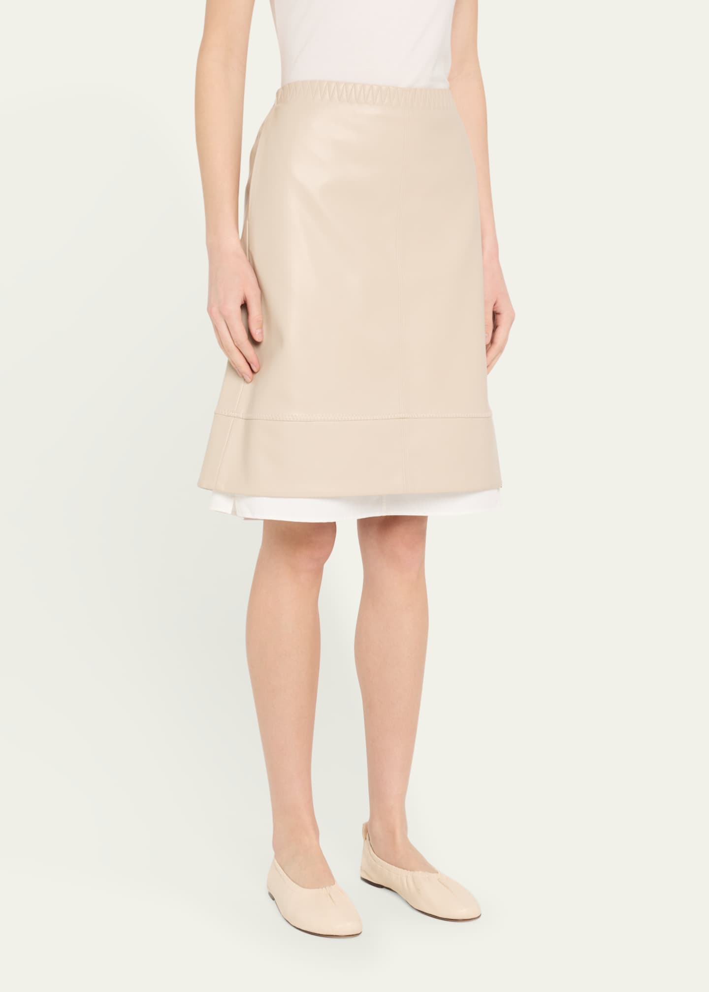 SIMKHAI Aubria Layered Faux Leather Skirt Image 4 of 5