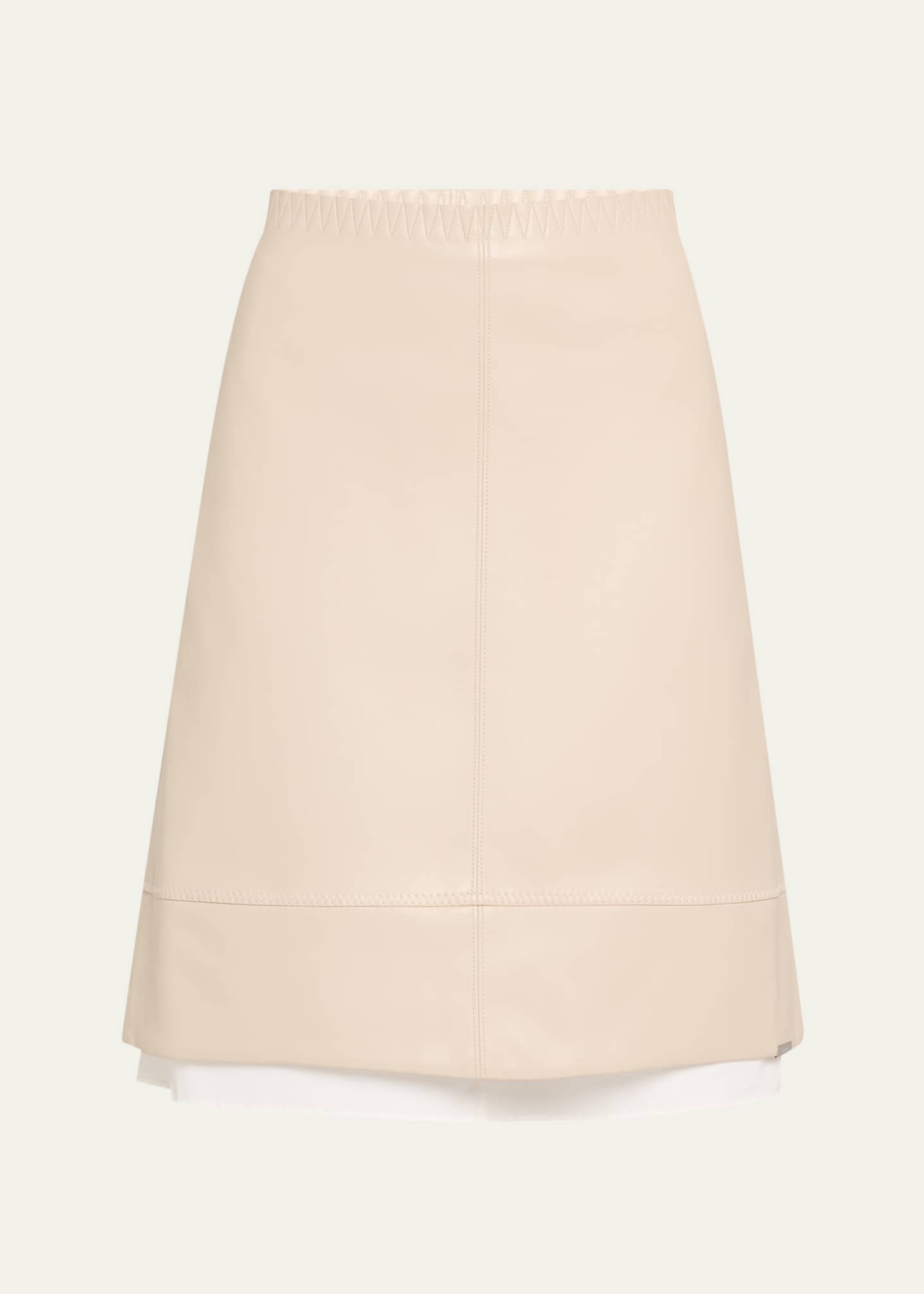 SIMKHAI Aubria Layered Faux Leather Skirt Image 1 of 5