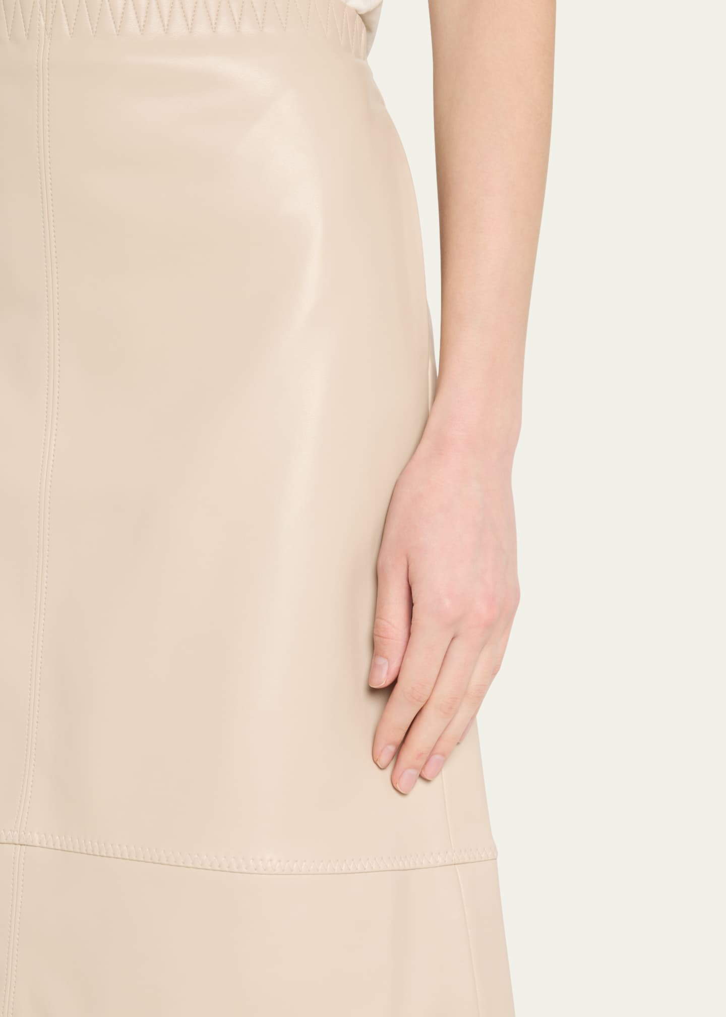 SIMKHAI Aubria Layered Faux Leather Skirt Image 5 of 5