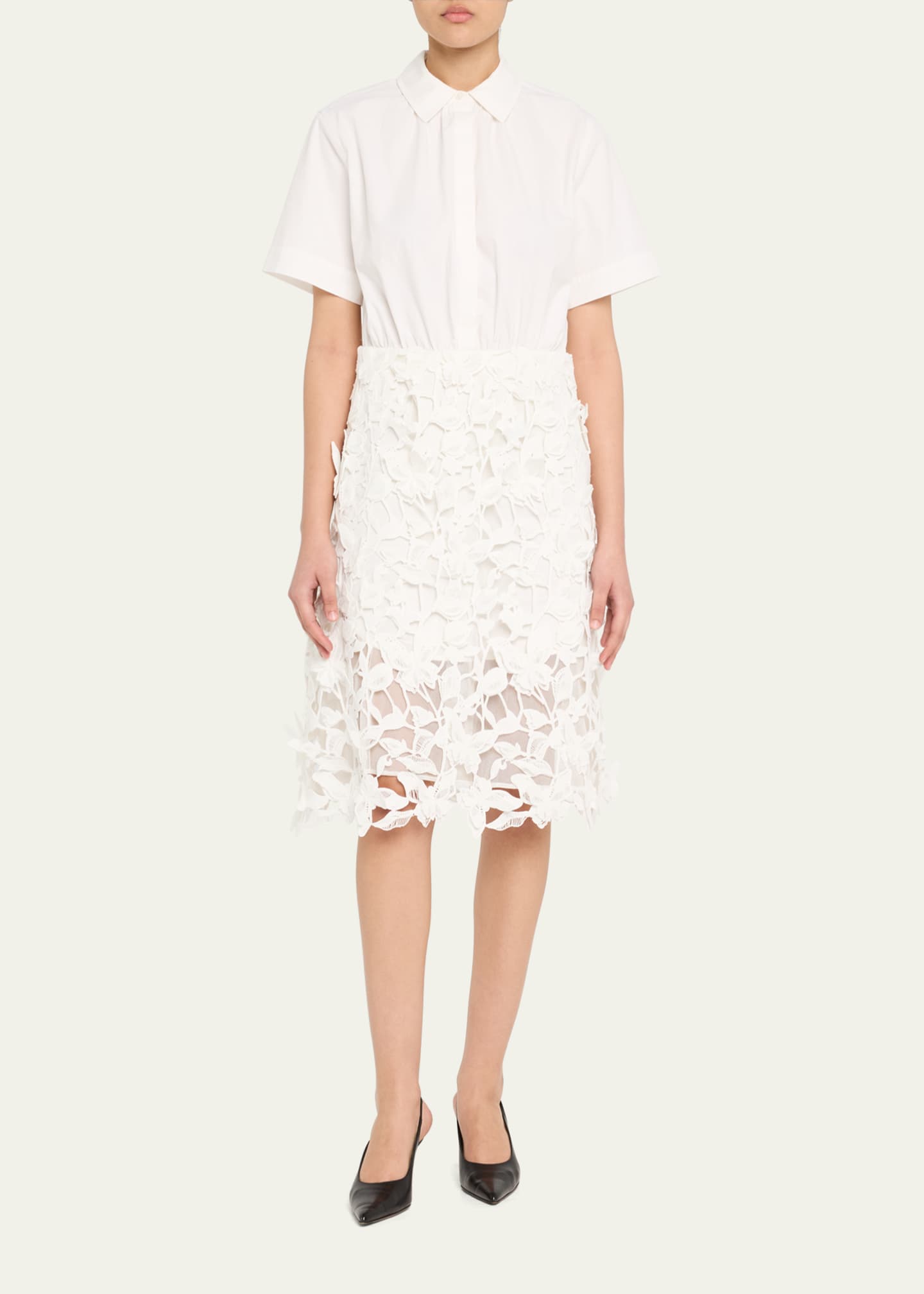 SIMKHAI Colette Short-Sleeve Combo Dress Image 2 of 5