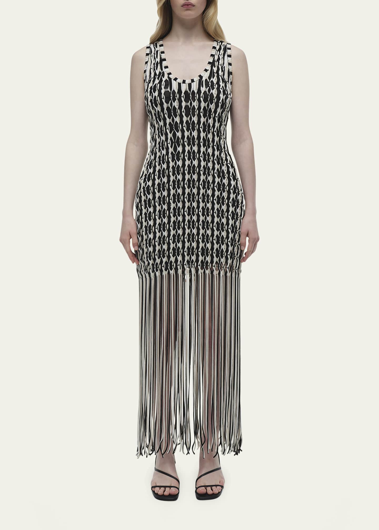 SIMKHAI Sonia Woven Fringe Tank Dress Image 2 of 4