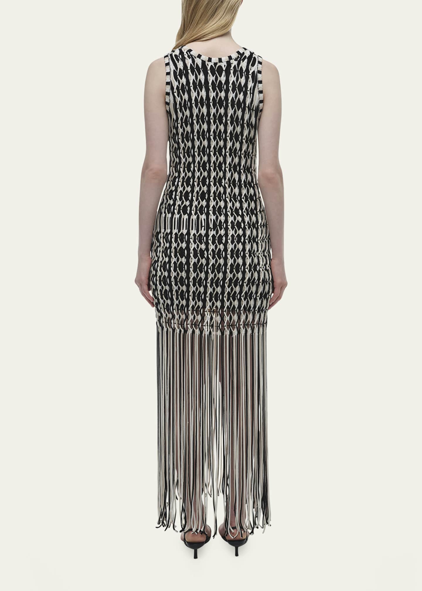 SIMKHAI Sonia Woven Fringe Tank Dress Image 3 of 4