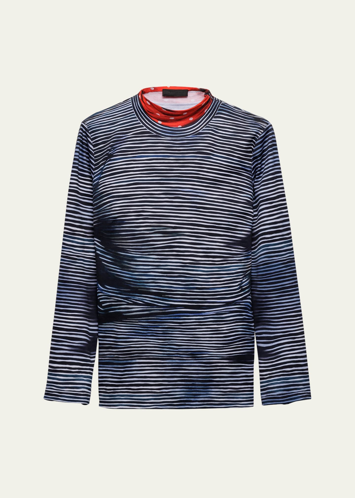 Prada Men's Contrast Turtleneck Top Image 1 of 3