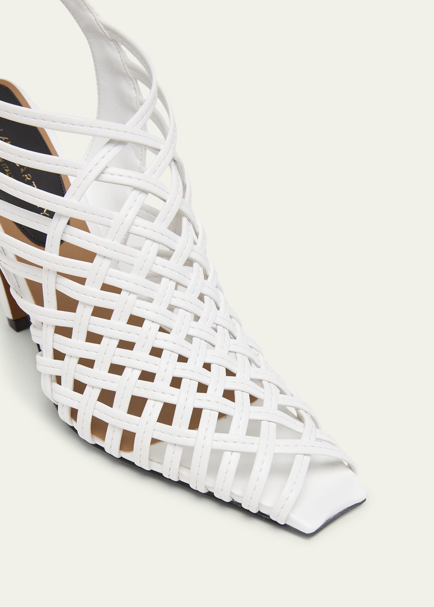 Stella McCartney Spure Woven Slingback Peep-Toe Pumps Image 3 of 4