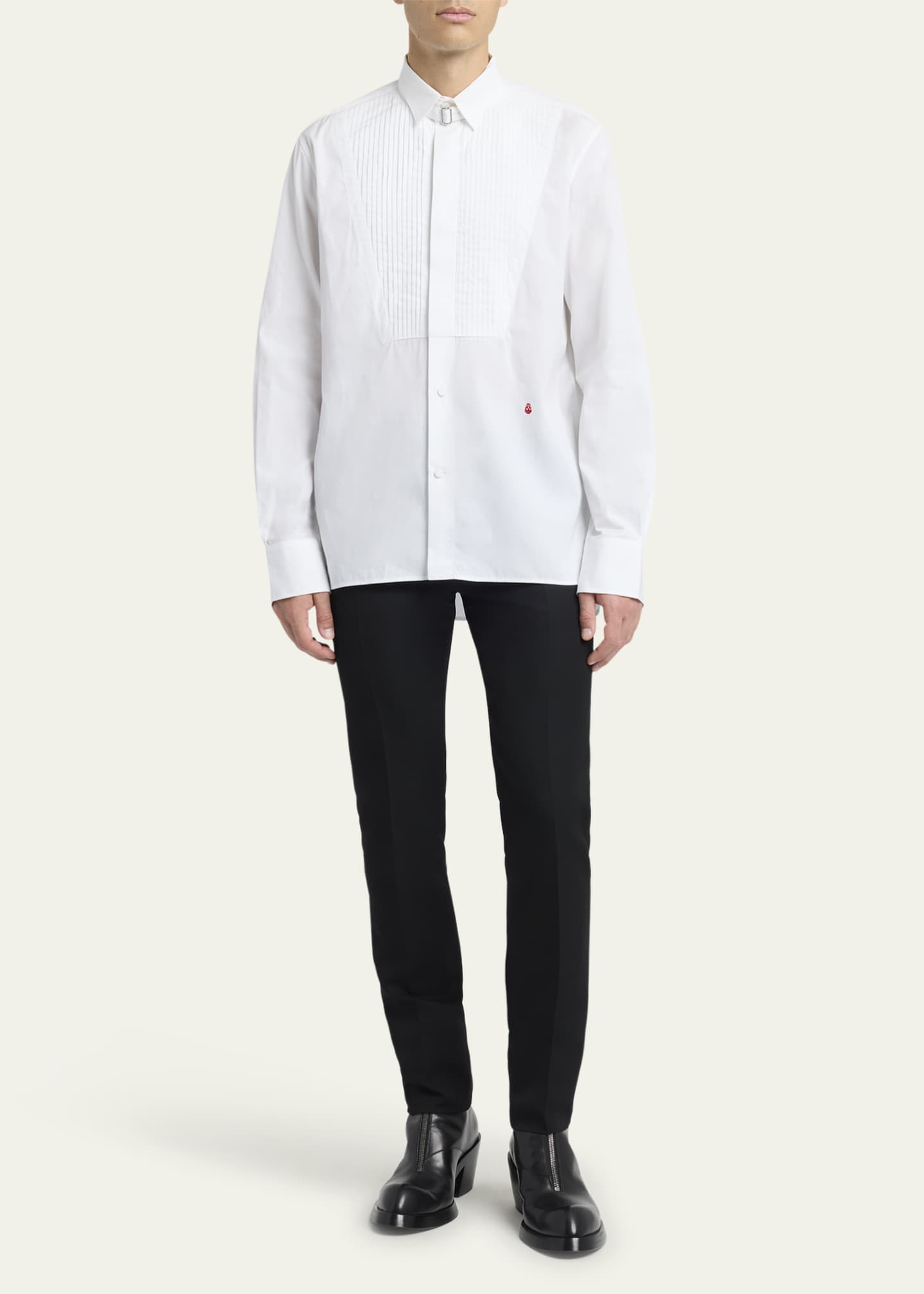 McQueen Men's Poplin Tuxedo Shirt with Wing Collar Image 2 of 5