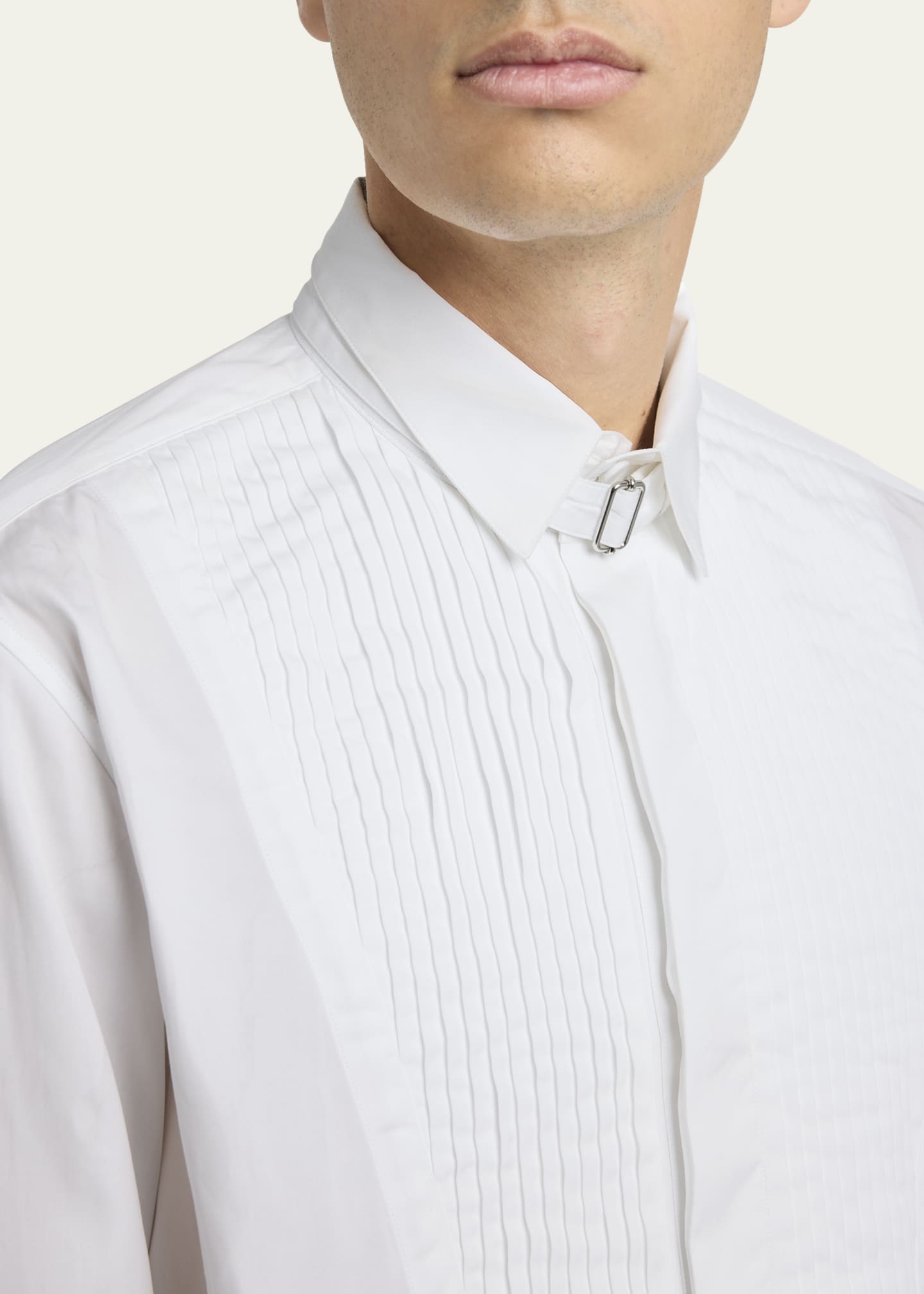 McQueen Men's Poplin Tuxedo Shirt with Wing Collar Image 5 of 5