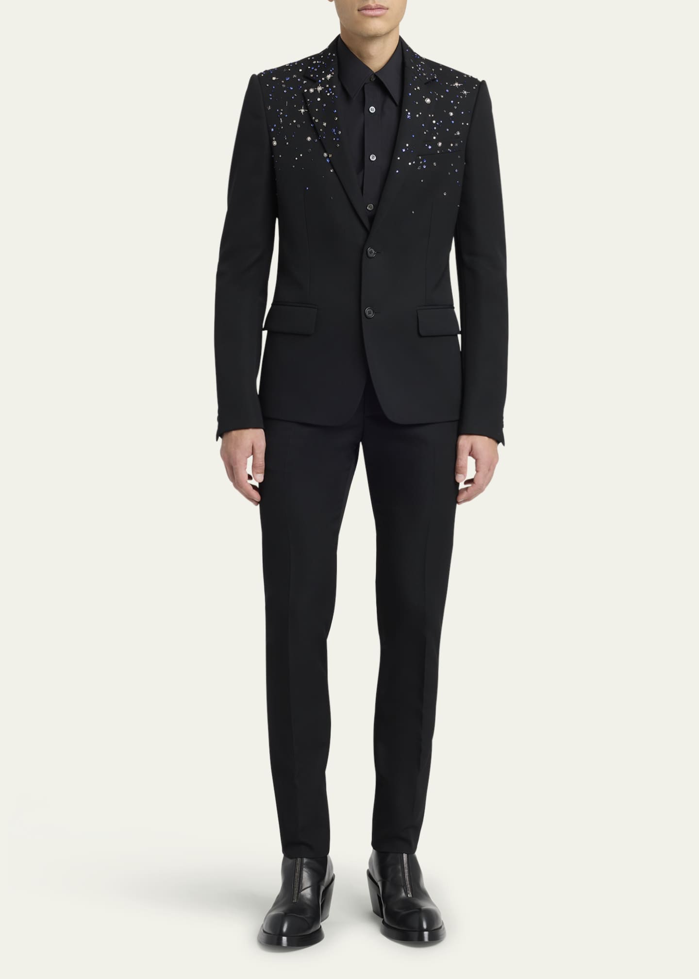 McQueen Men's Wool Barathea Slim-Fit Trousers Image 2 of 5