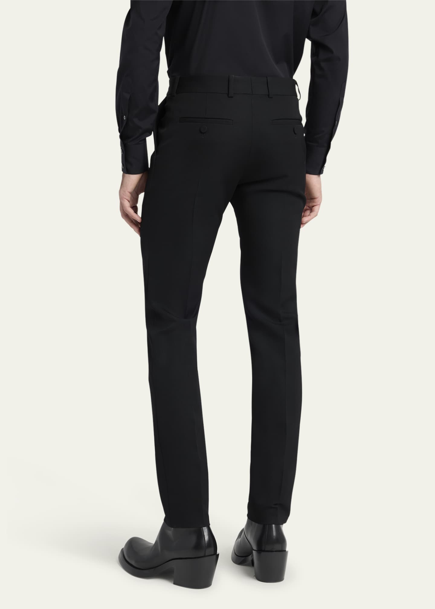 McQueen Men's Wool Barathea Slim-Fit Trousers Image 3 of 5