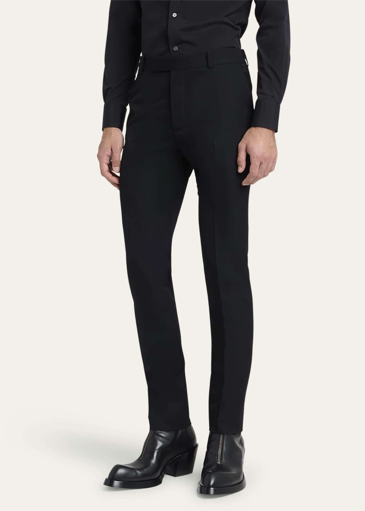 McQueen Men's Wool Barathea Slim-Fit Trousers Image 4 of 5