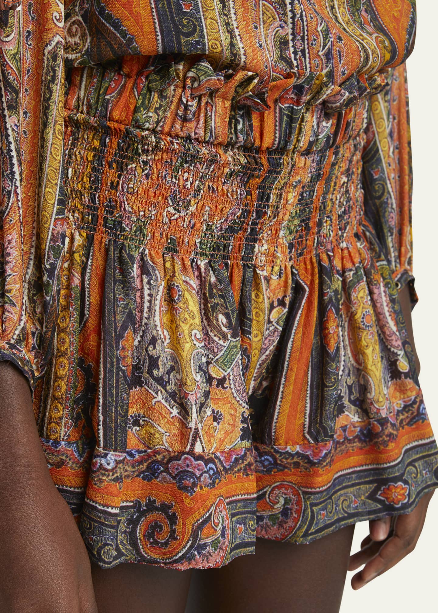 Isabel Marant Maelly Paisley Wide Silk Shorts Image 5 of 5