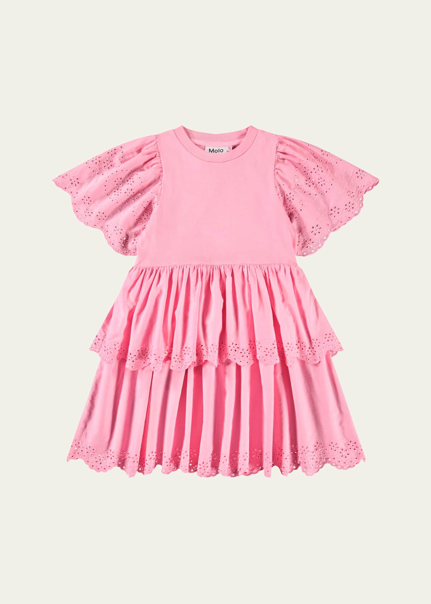 Molo Girl's Ceelia Eyelet Embroidered Dress, Size 3T-6 Image 1 of 3