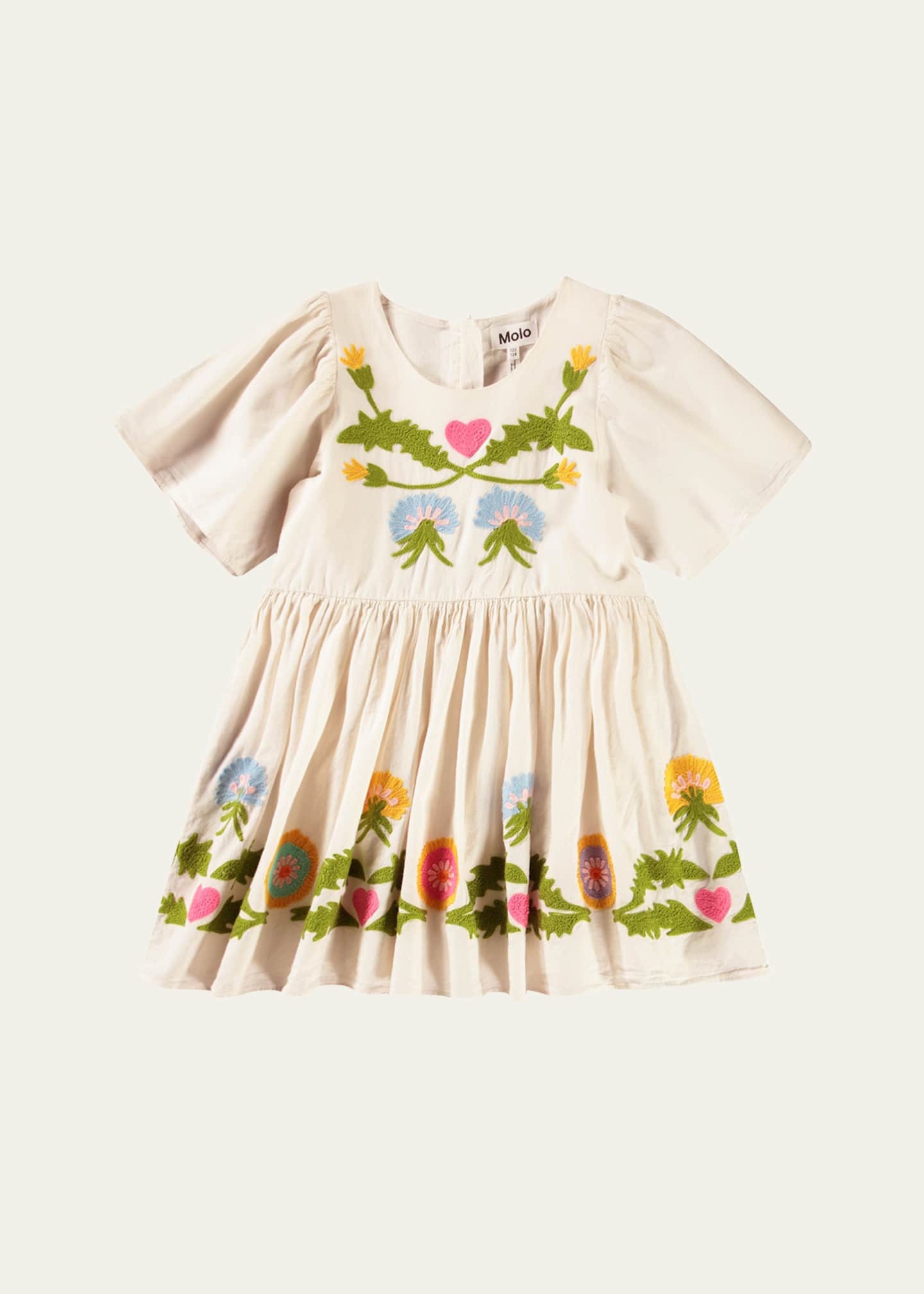 Molo Girl's Carlin Floral Crotchet Dress, Size 7-12 Image 1 of 3