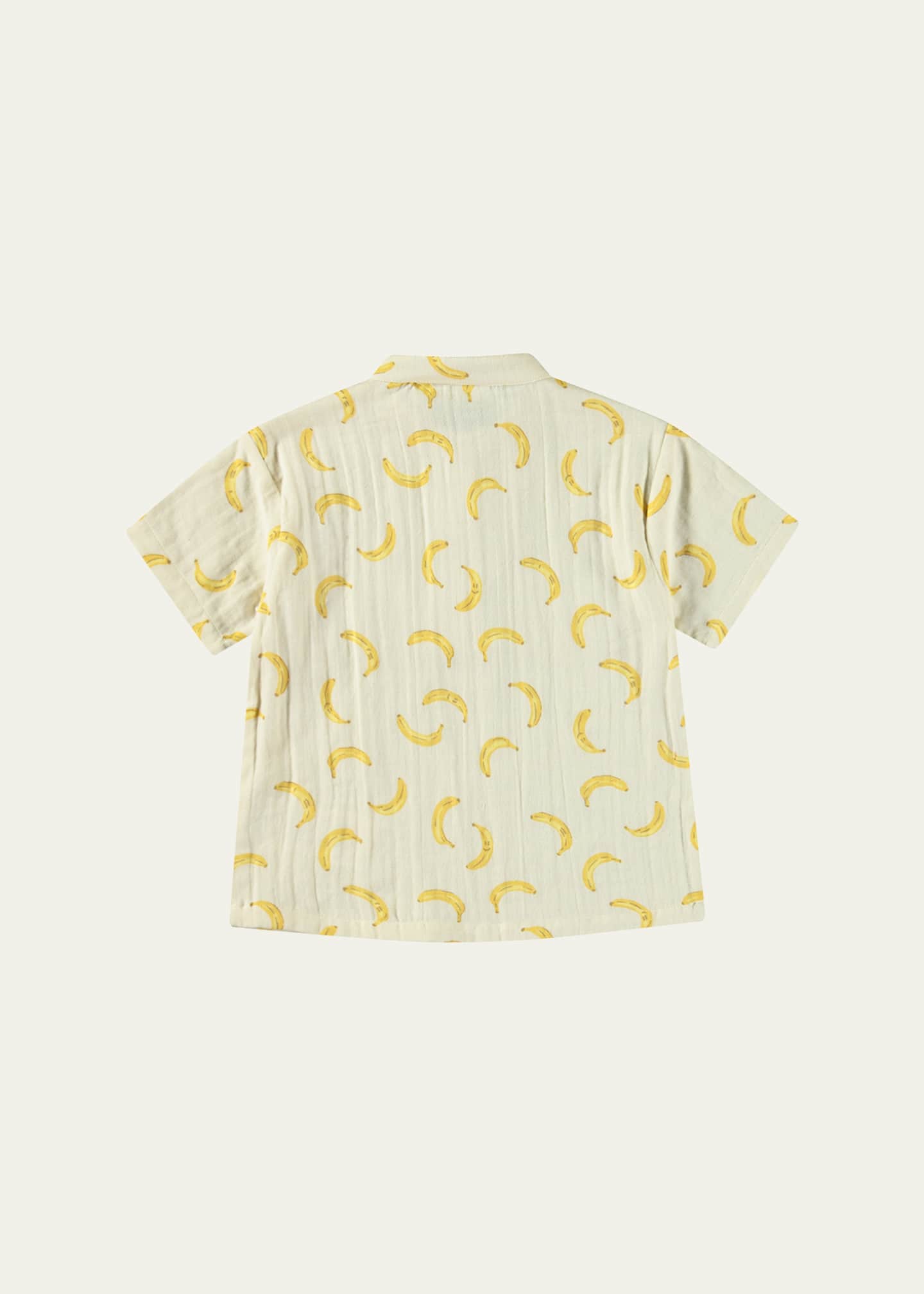 Molo Boy's Ever Banana-Print Shirt, Size 6M-2 Image 2 of 3