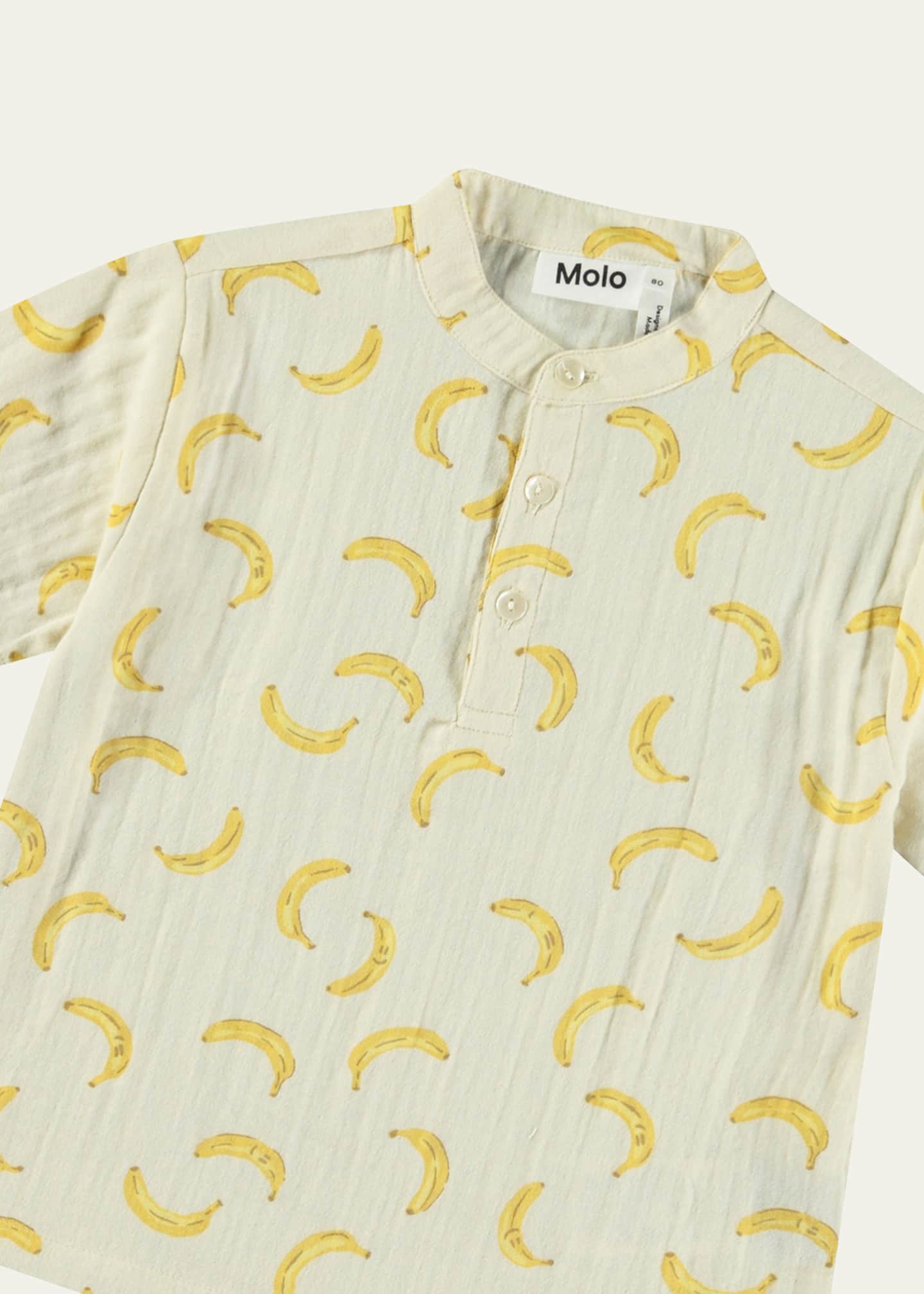 Molo Boy's Ever Banana-Print Shirt, Size 6M-2 Image 3 of 3