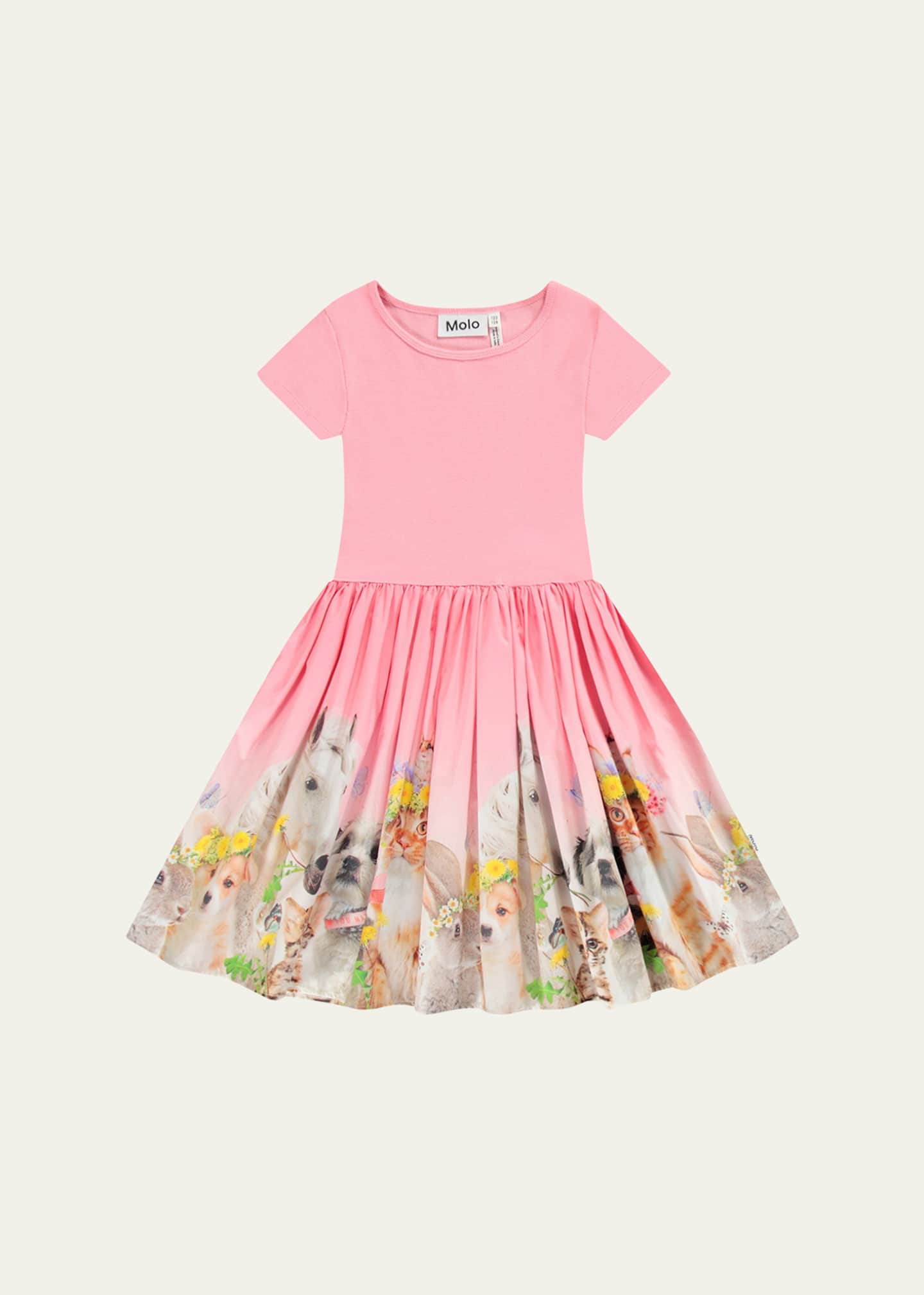 Molo Girl's Cissa Animal-Print Como Dress, Size 7-10