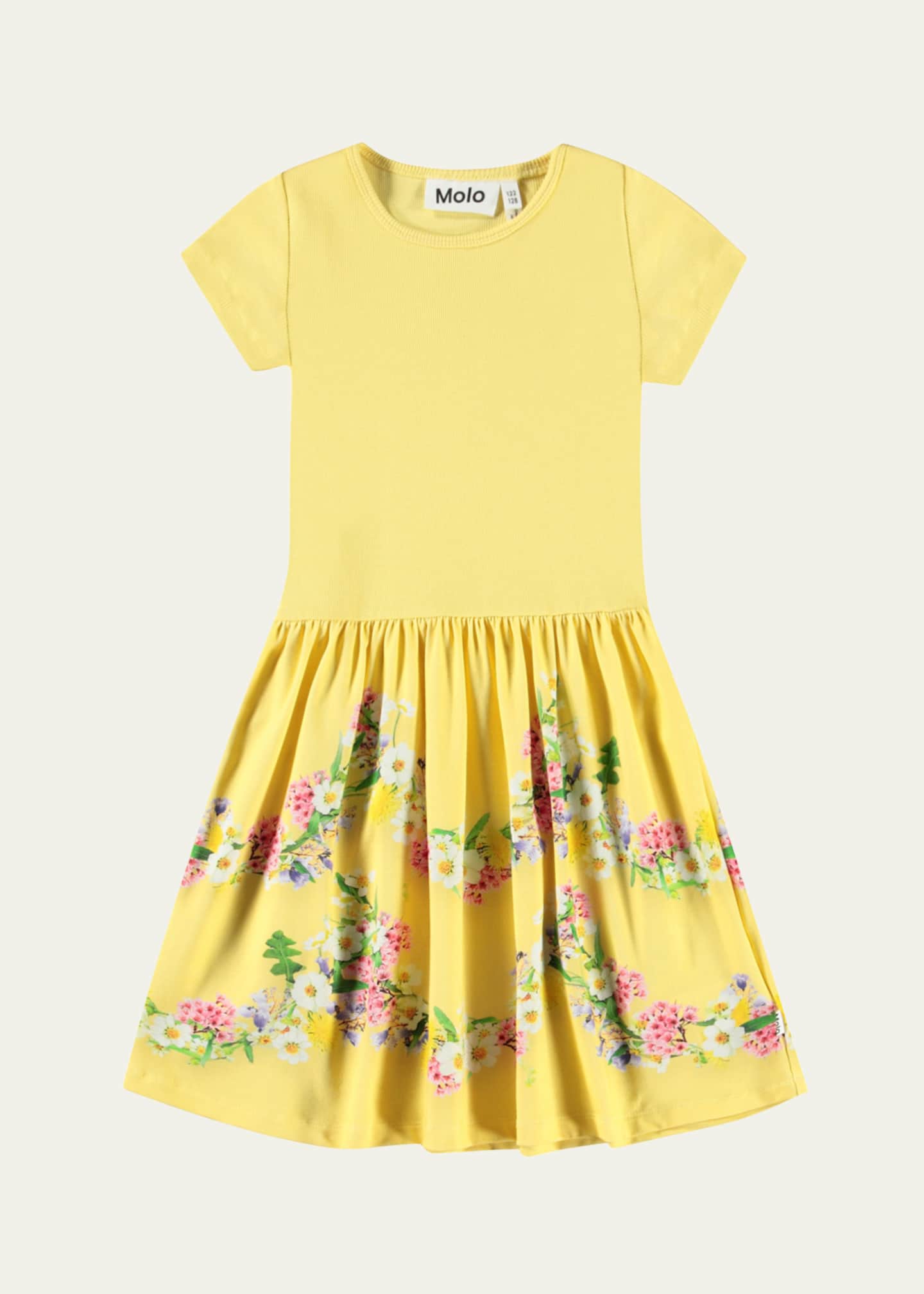 Molo Girl's Cissa Floral-Print Combo Dress, Size 2-4T Image 1 of 3