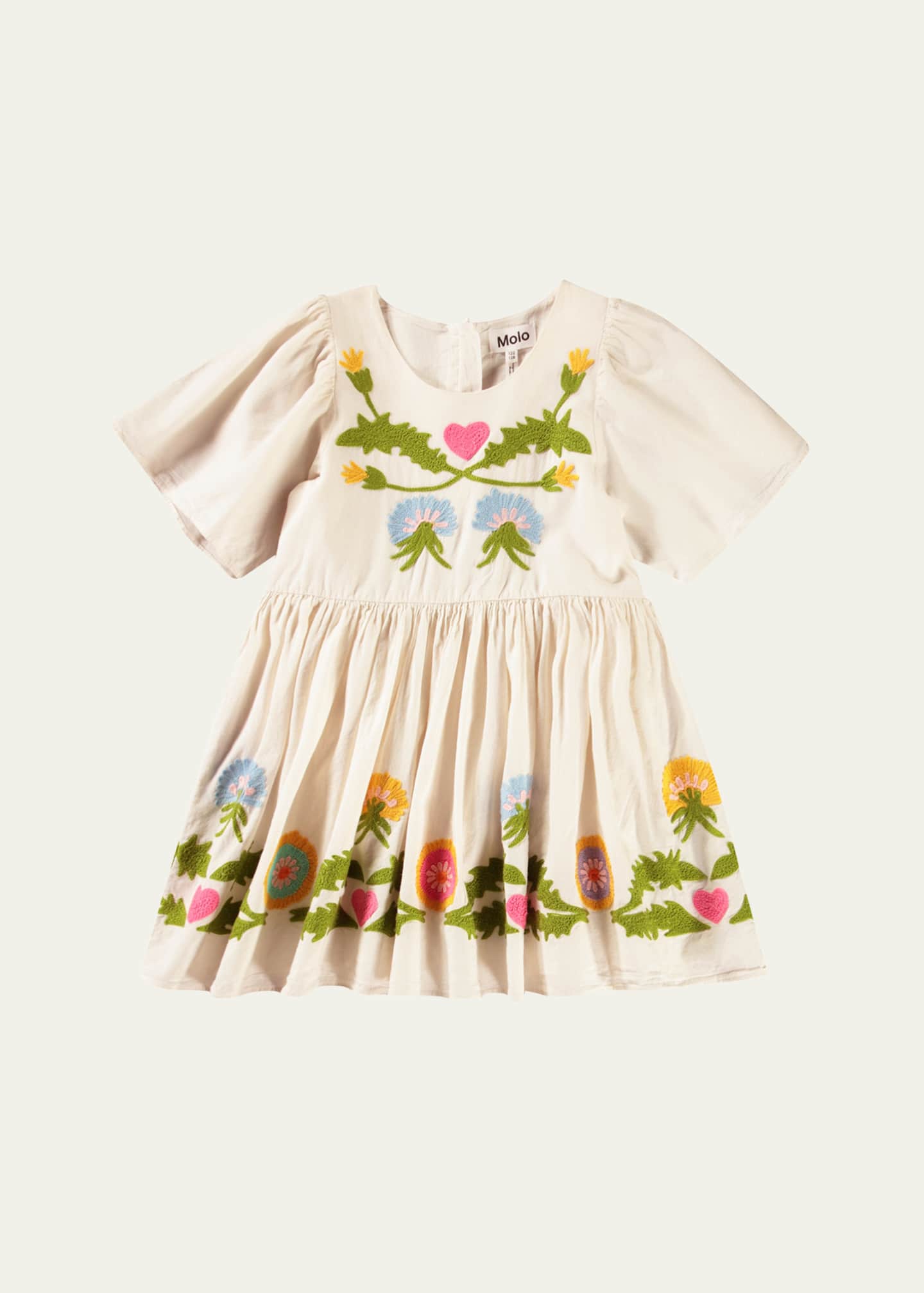 Molo Girl's Carlin Floral Crotchet Dress, Size 3T-6 Image 1 of 3