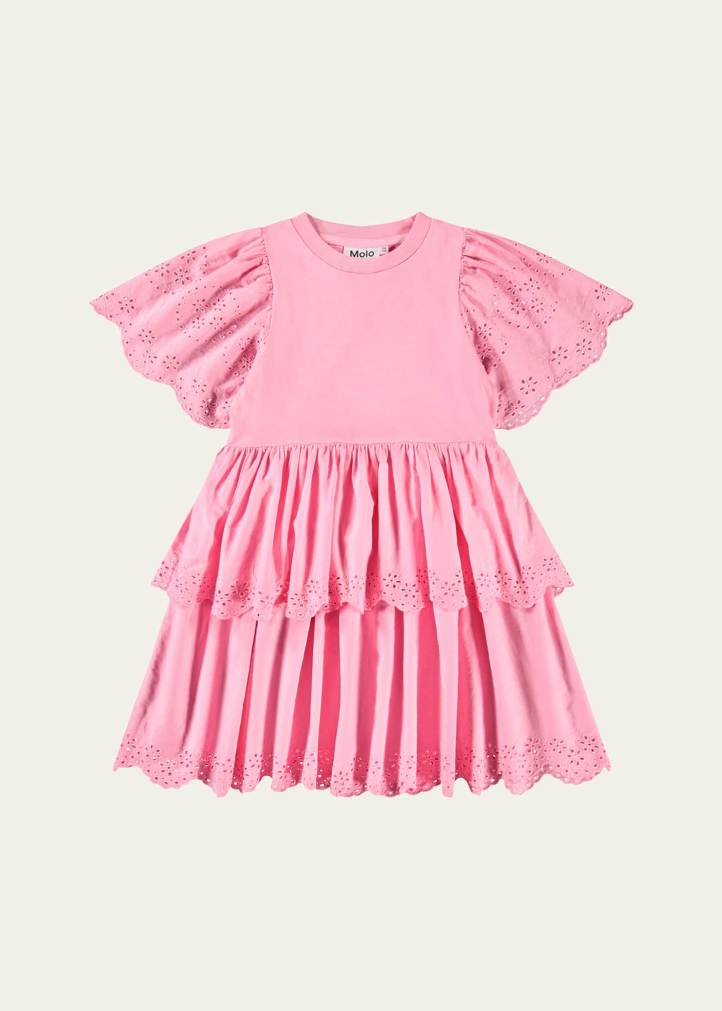 Molo Girl's Ceelia Eyelet Embroidered Dress, Size 7-12 Image 1 of 3