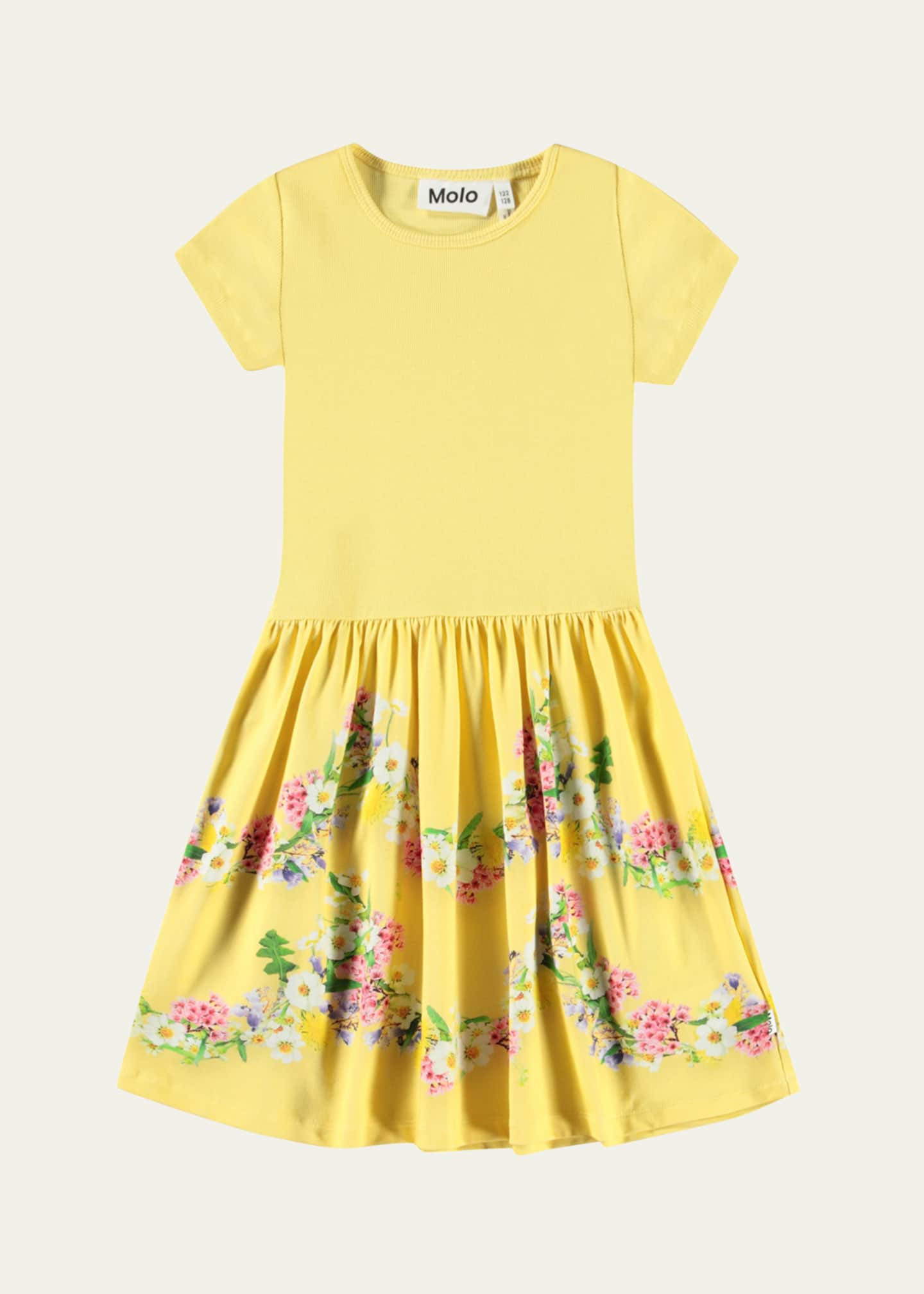 Molo Girl's Cissa Floral-Print Combo Dress, Size 7-12 Image 1 of 3