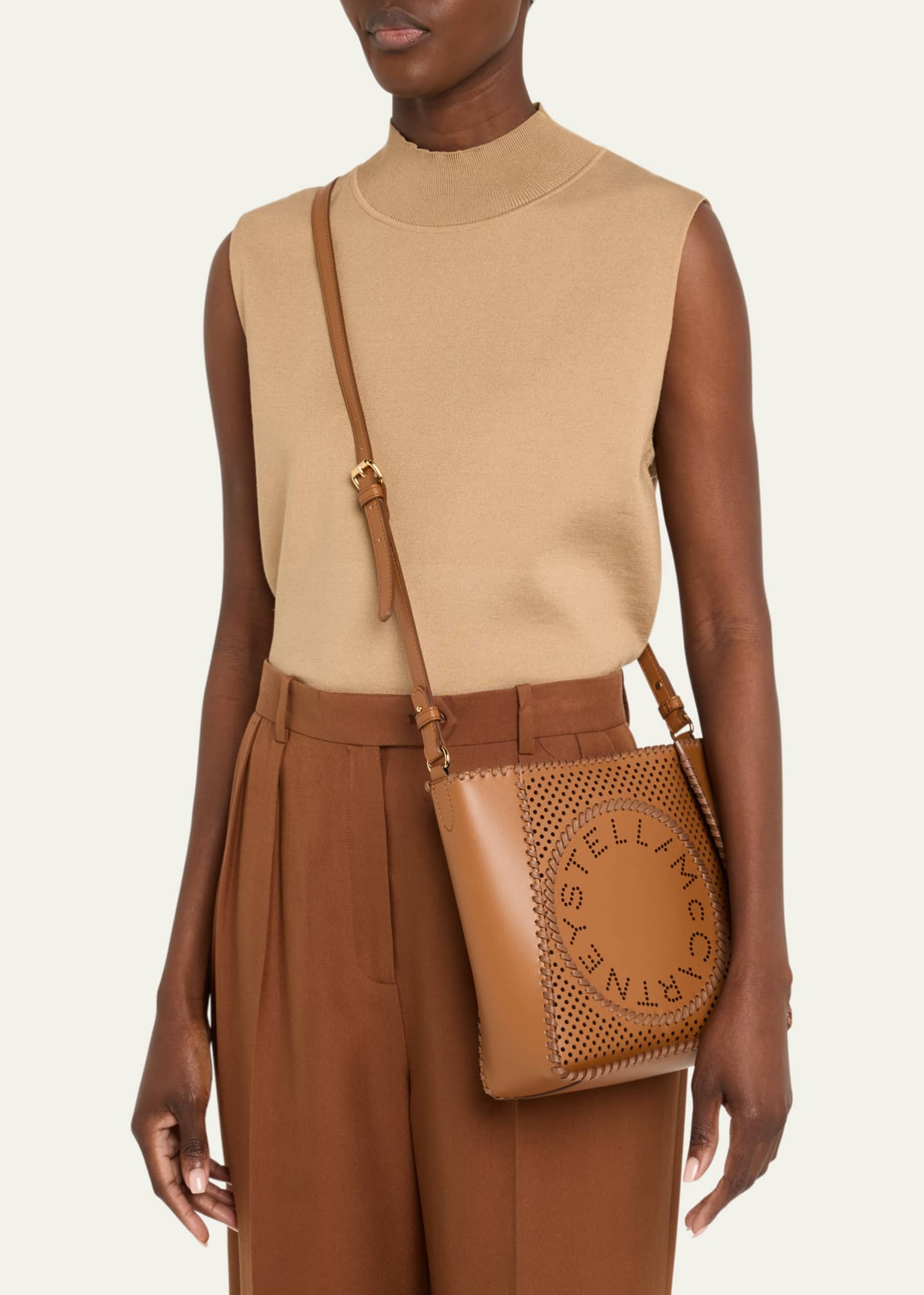 Stella McCartney Logo Perforated Vegan Leather Crossbody Bag Image 2 of 6