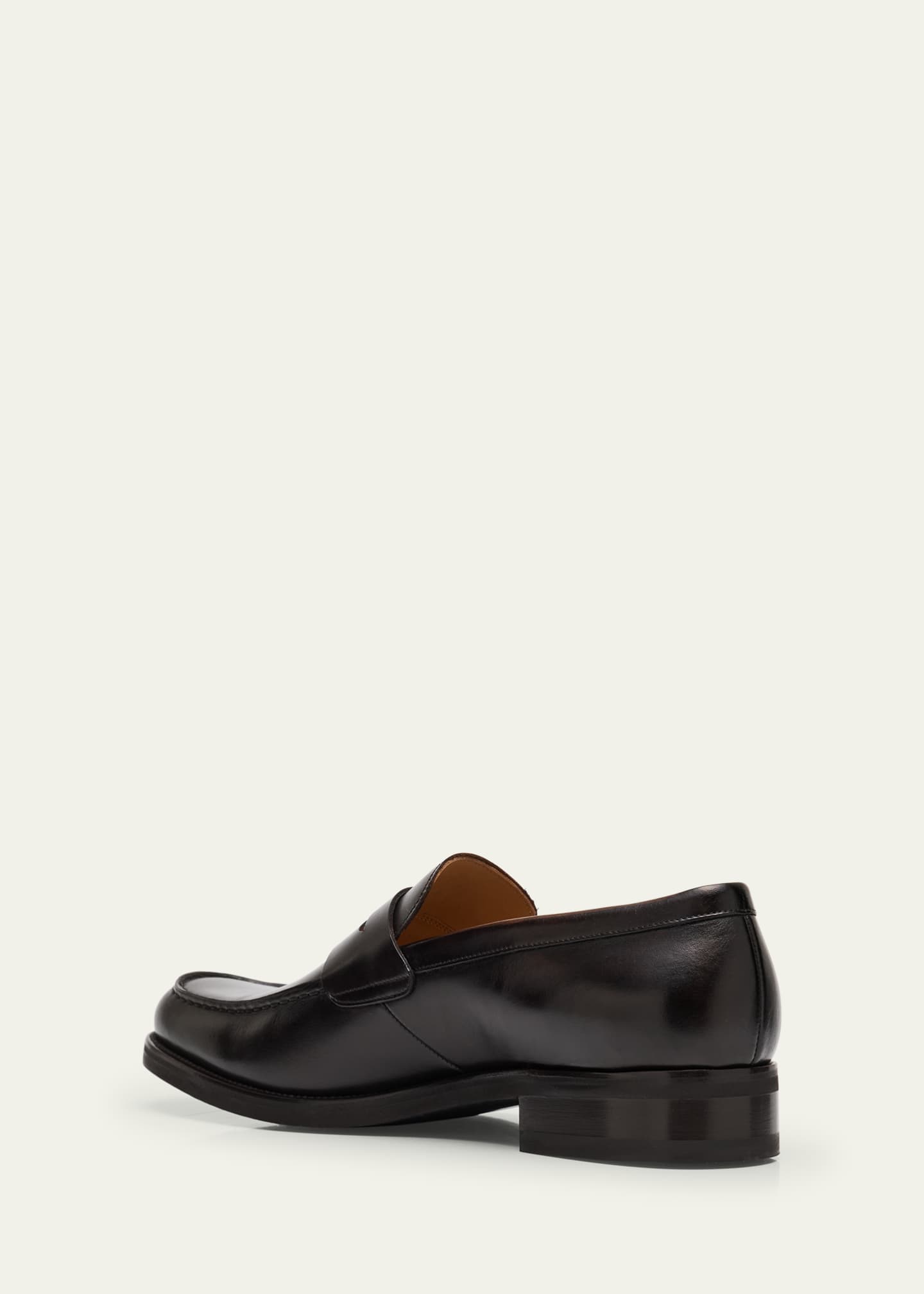 Bergdorf Goodman Men's Brushed Leather Rubber-Sole Penny Loafers Image 4 of 6