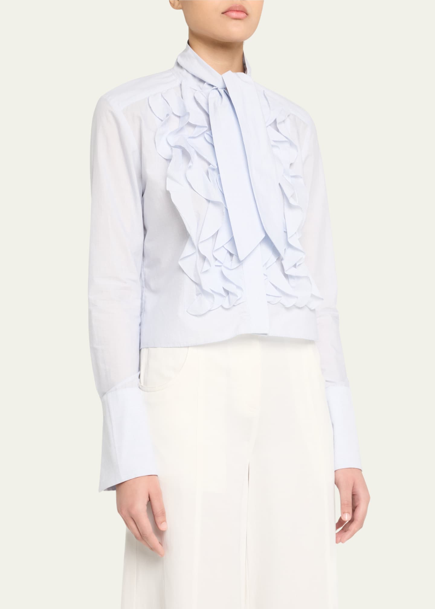TWP Patti Crinkled Silk Cotton Voile Blouse Image 4 of 5