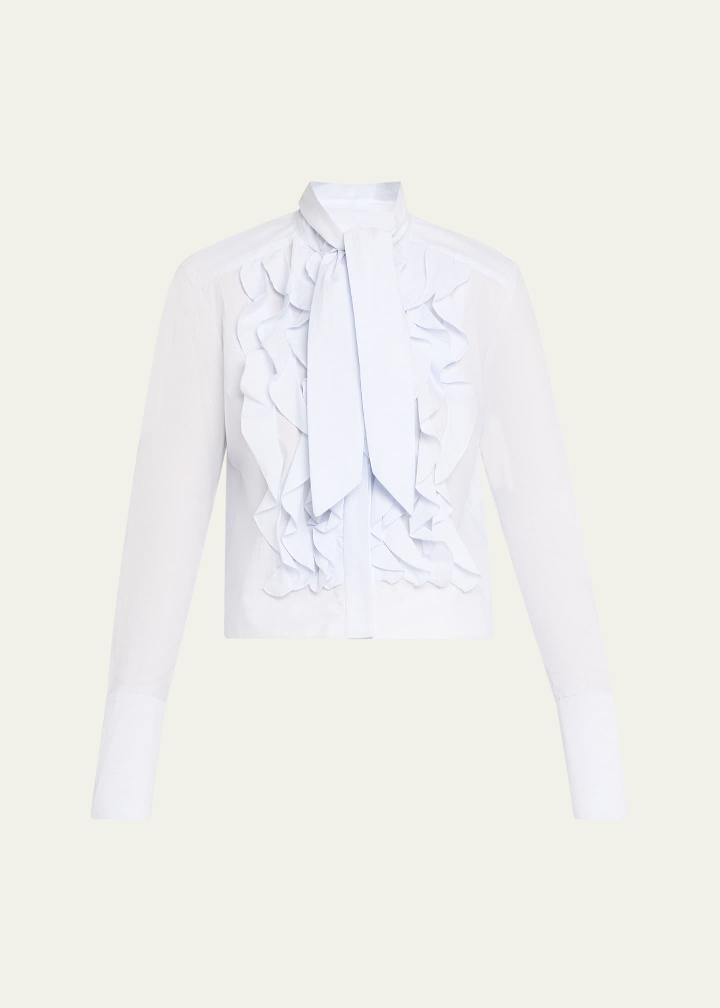 TWP Patti Crinkled Silk Cotton Voile Blouse Image 1 of 5