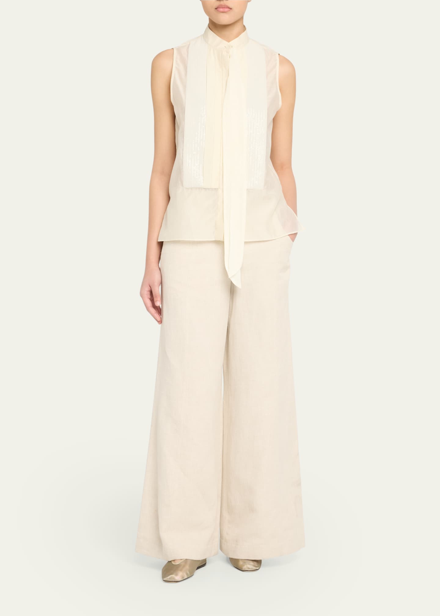 TWP Adele Sequined Semi-Sheer Blouse Image 2 of 5
