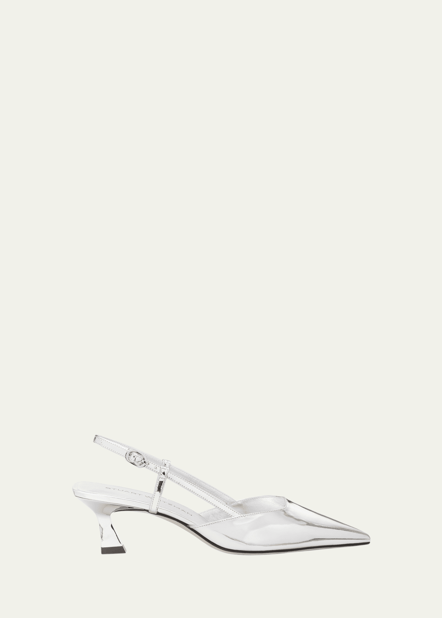 Stuart Weitzman Vinnie Metallic Kitten Slingback Pumps