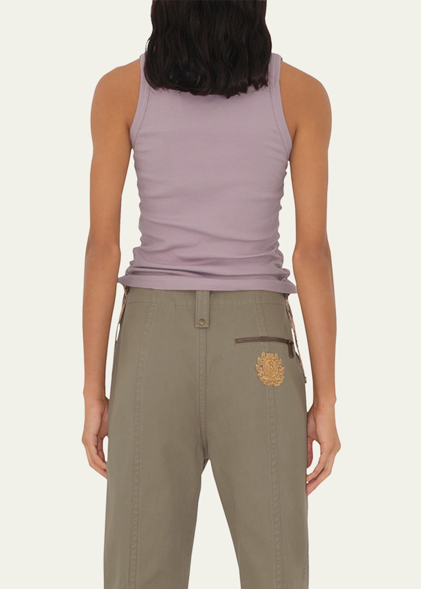 Burberry Ruched Drawstring Cotton Tank Top Image 3 of 4
