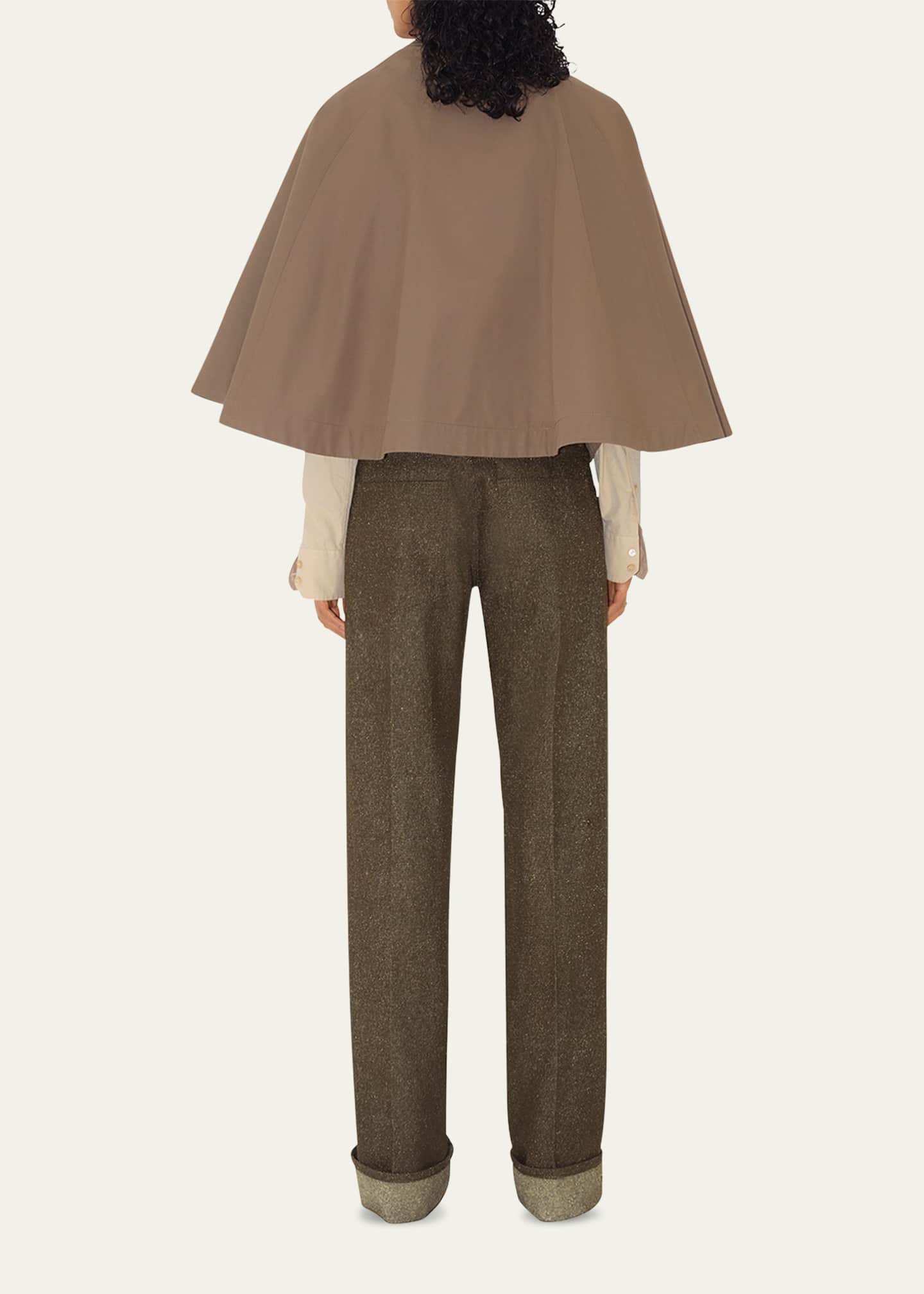 Burberry Cropped Cotton Twill Cape Image 3 of 4