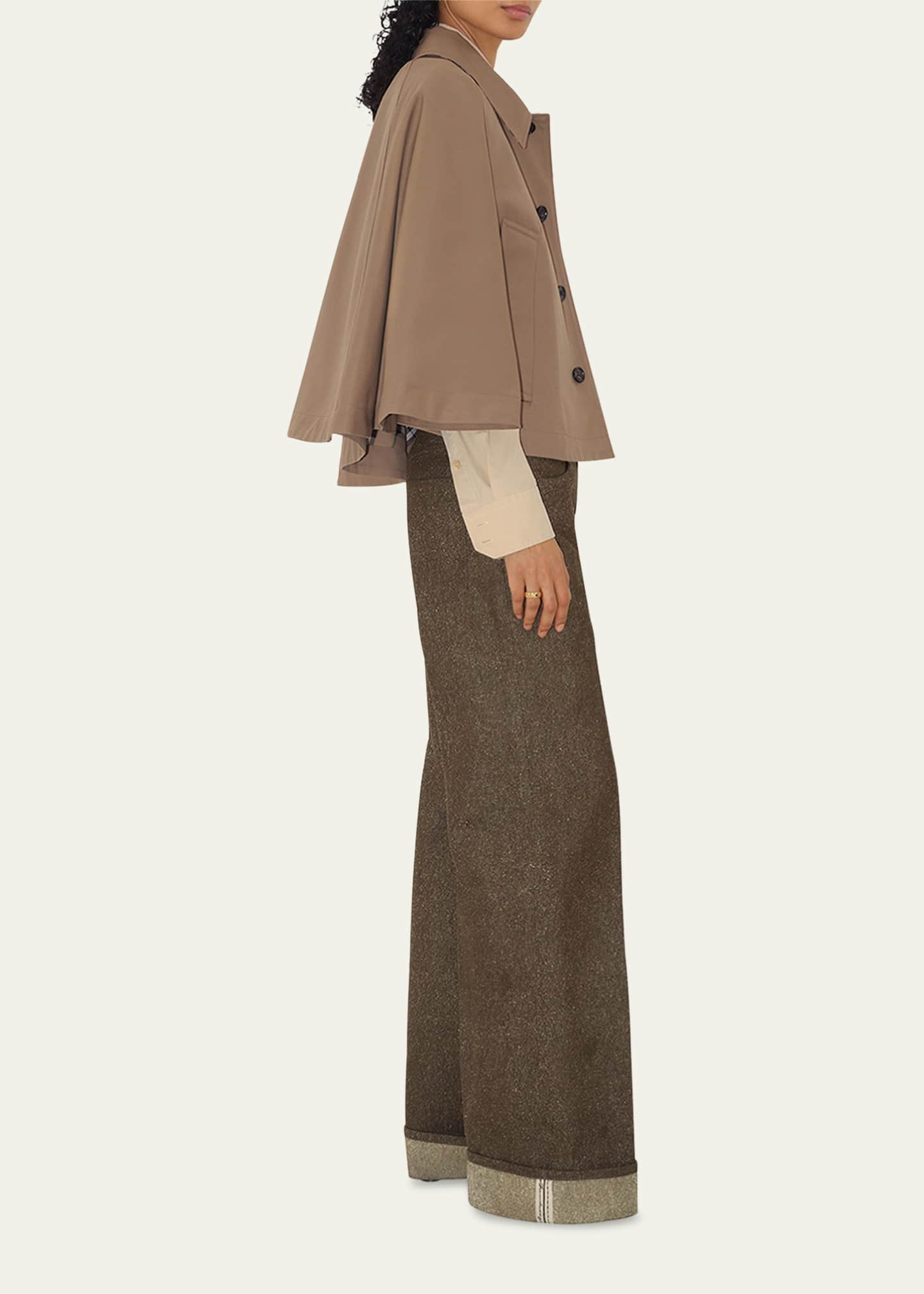 Burberry Cropped Cotton Twill Cape Image 4 of 4