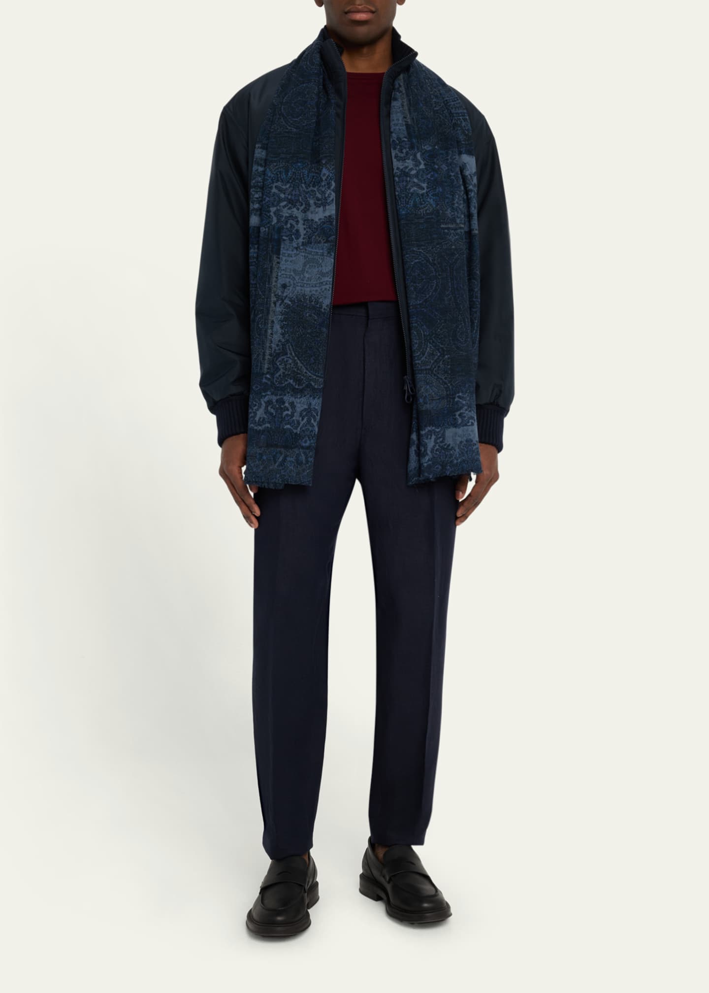 Alonpi Men's Printed Wool Scarf Image 2 of 4