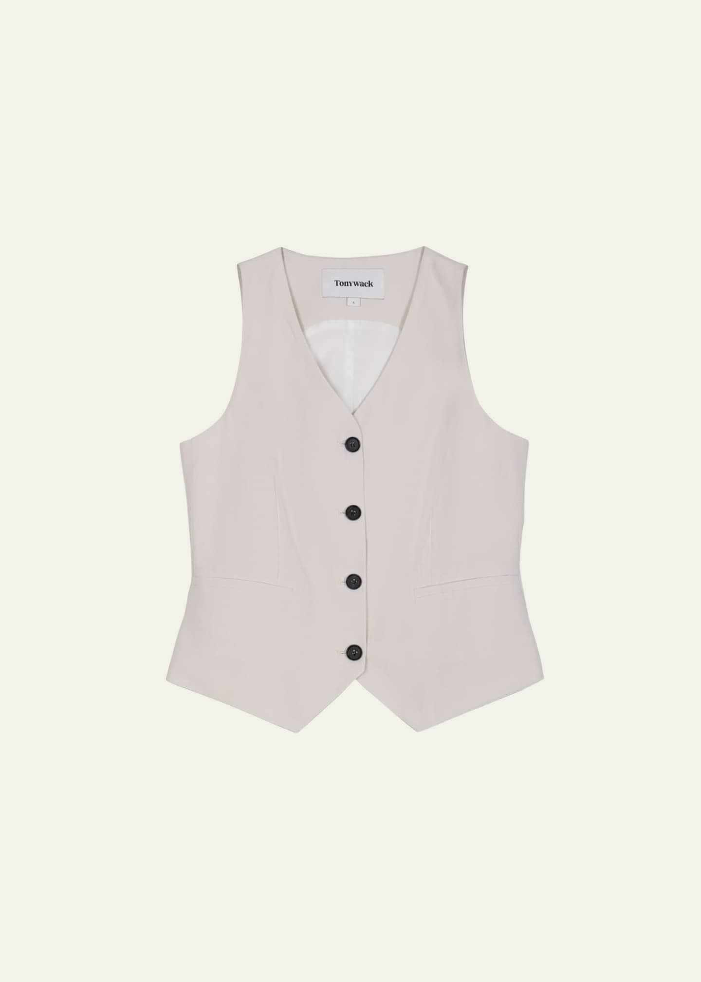 TONYWACK Tailored Linen-Blend Vest Image 1 of 4