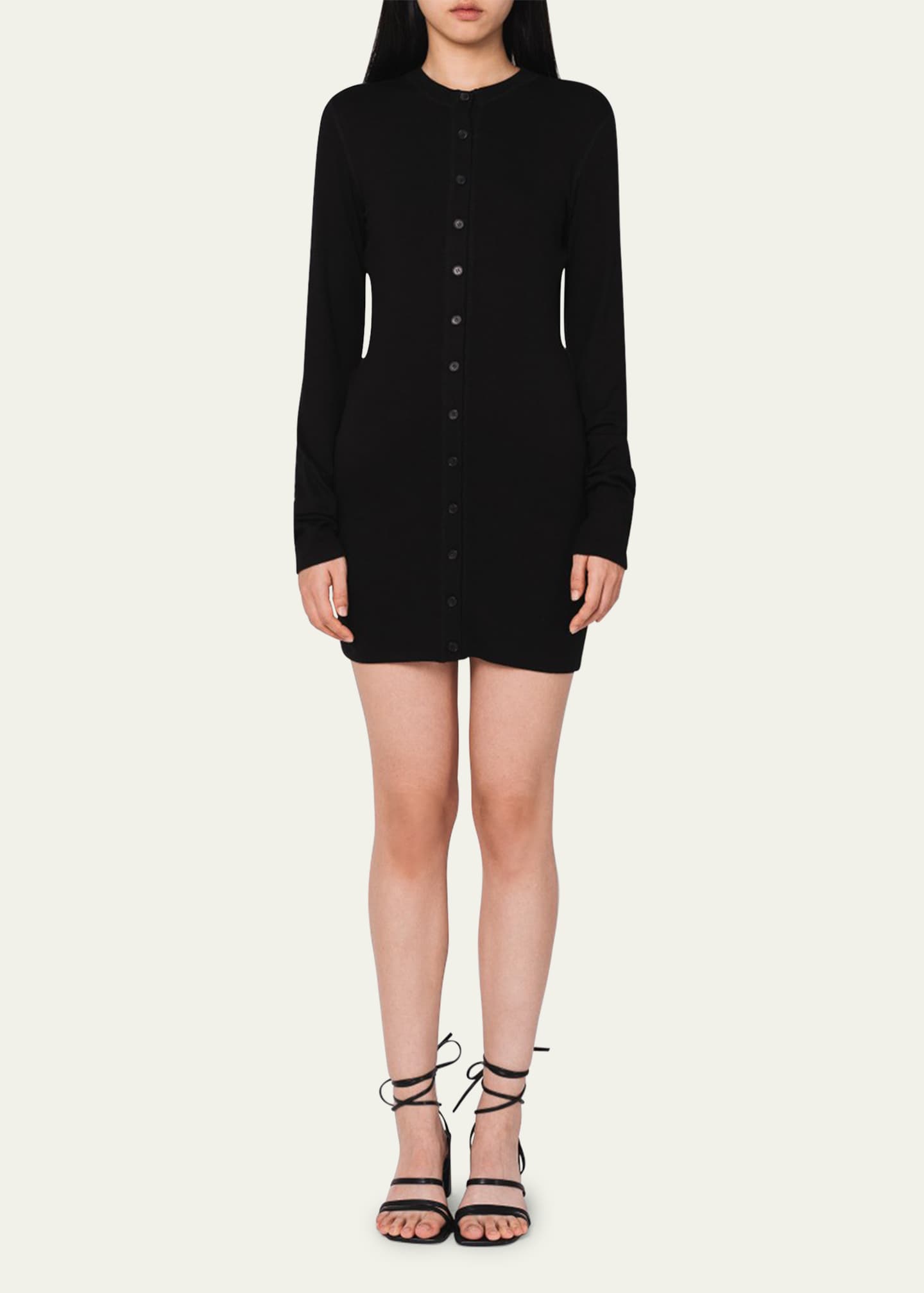 TONYWACK Ribbed Button-Front Mini Dress Image 2 of 4