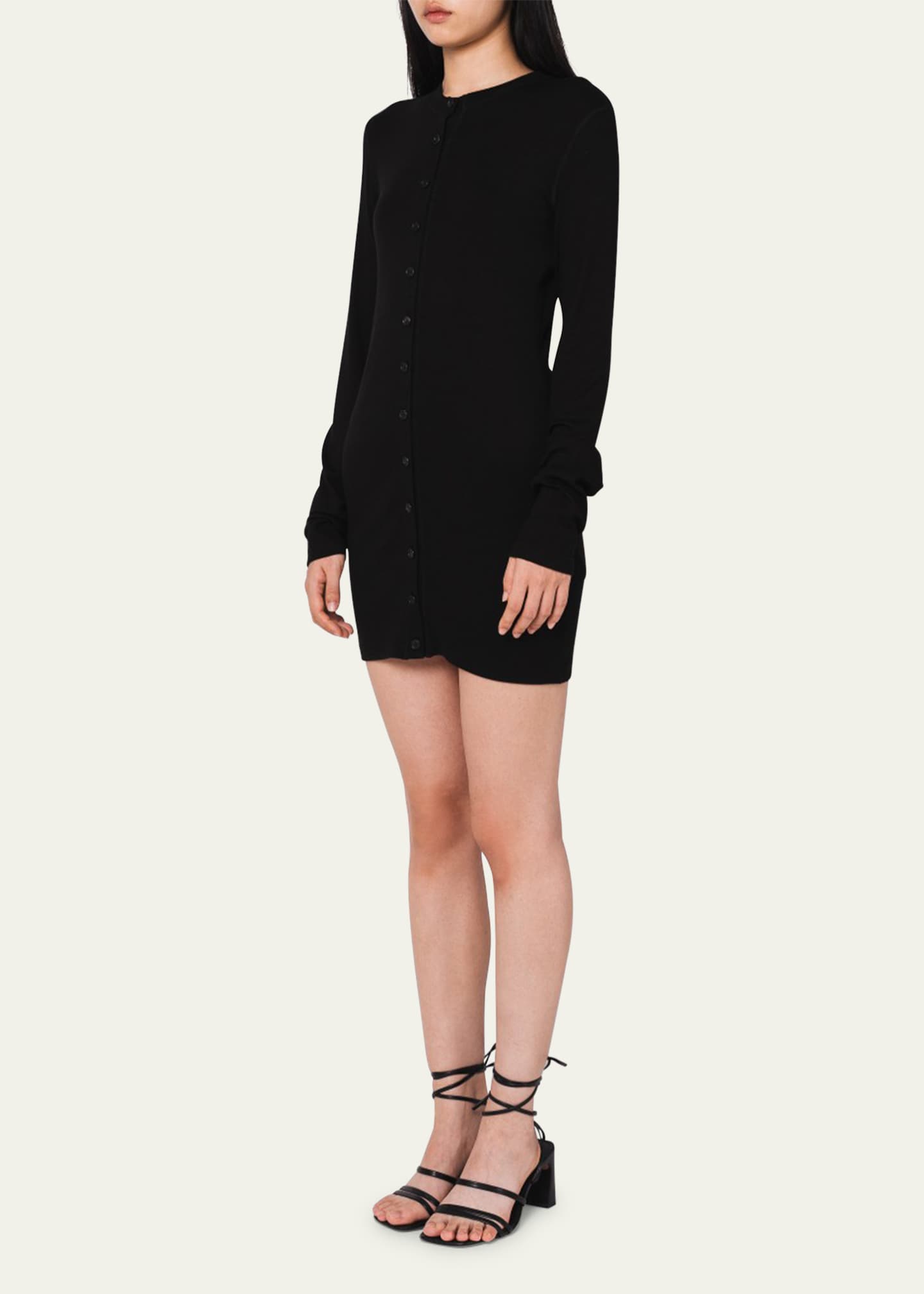 TONYWACK Ribbed Button-Front Mini Dress Image 4 of 4