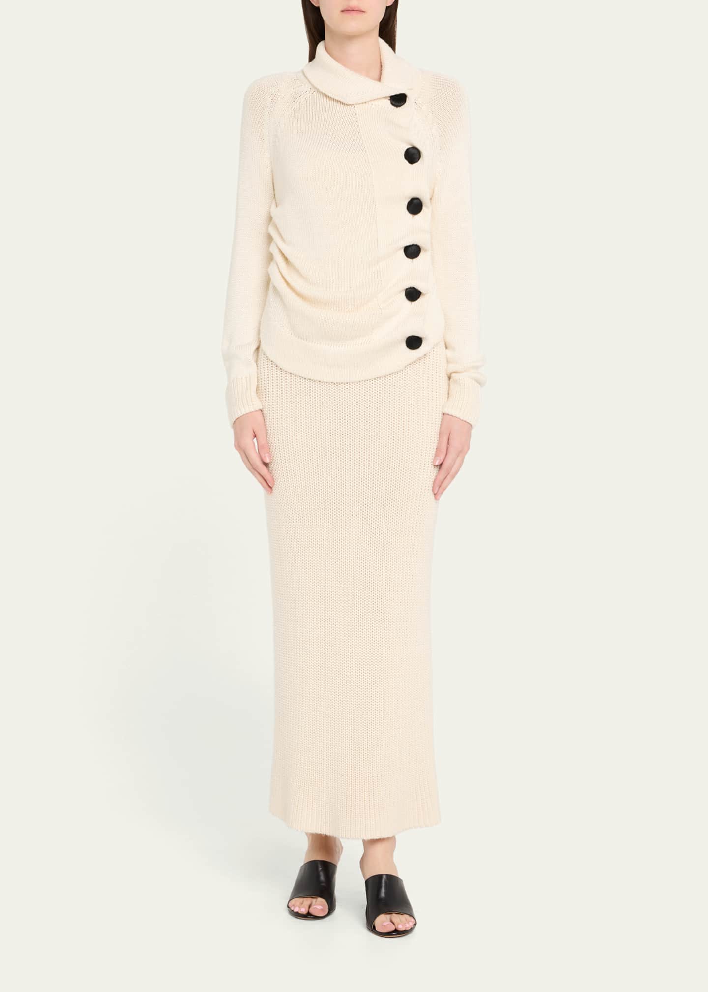Khaite Lorrai Silk Knit Cardigan Image 2 of 5