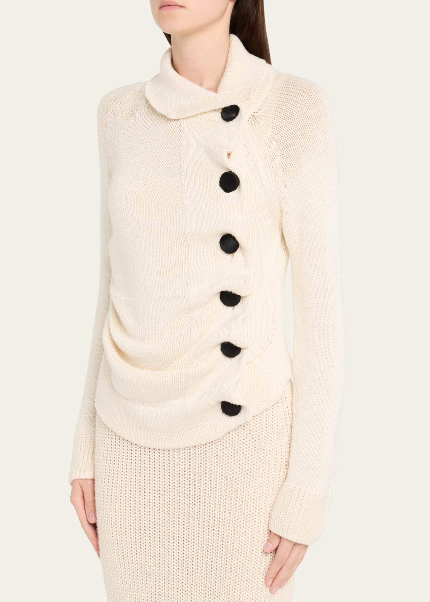 Khaite Lorrai Silk Knit Cardigan Image 4 of 5